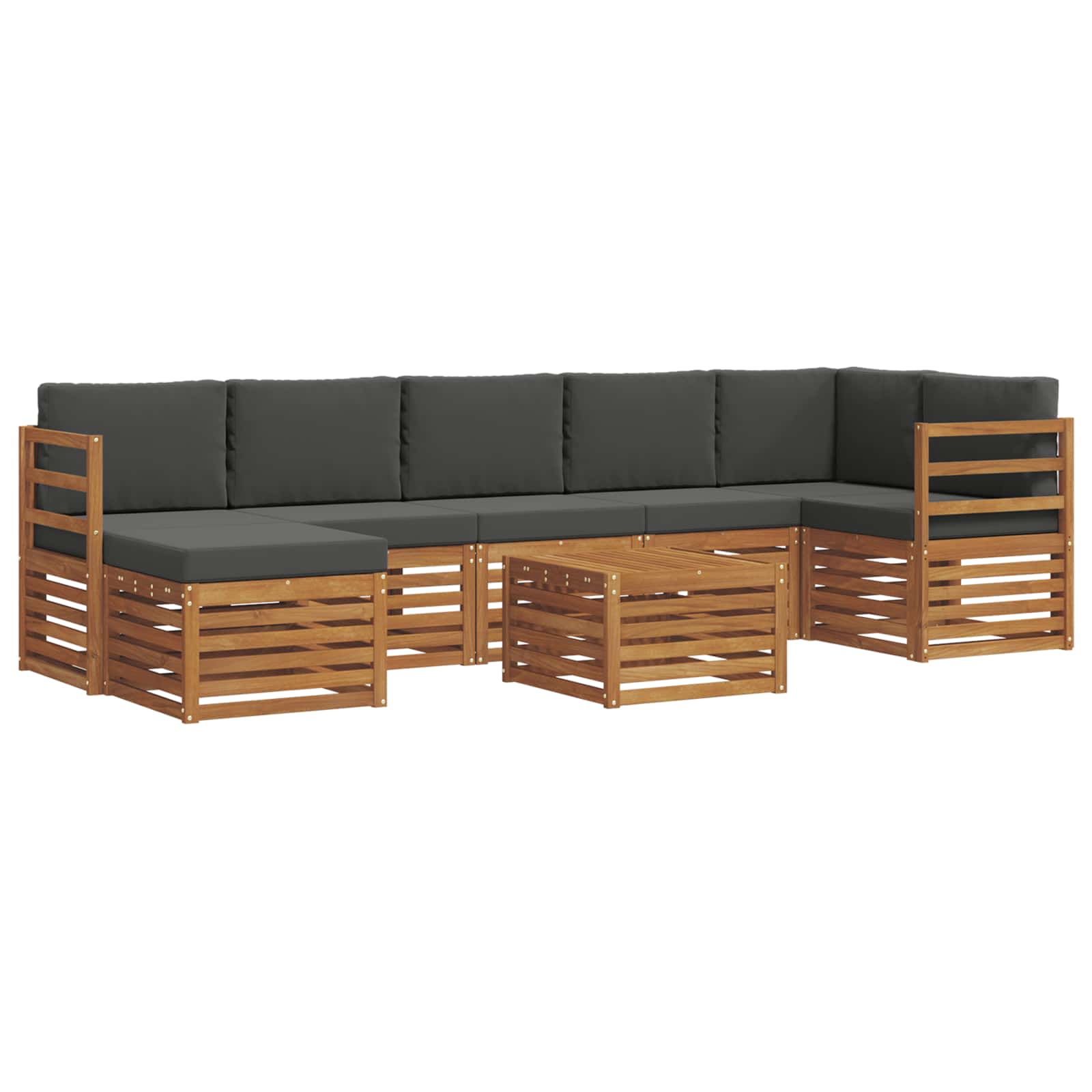 Ensemble de canapés d'extérieur 8 pcs Naturel et Anthracite - XIOS