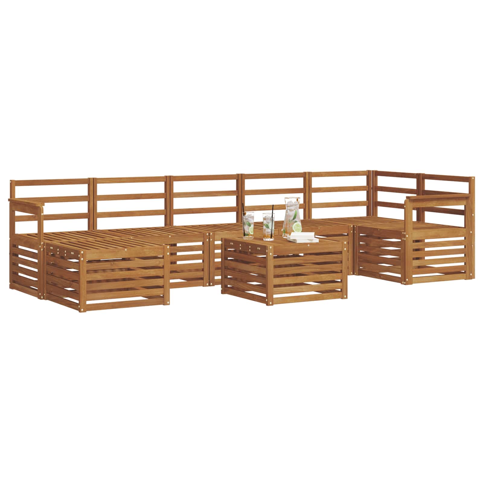 Ensemble de canapés d'extérieur 8 pcs Naturel - XIOS
