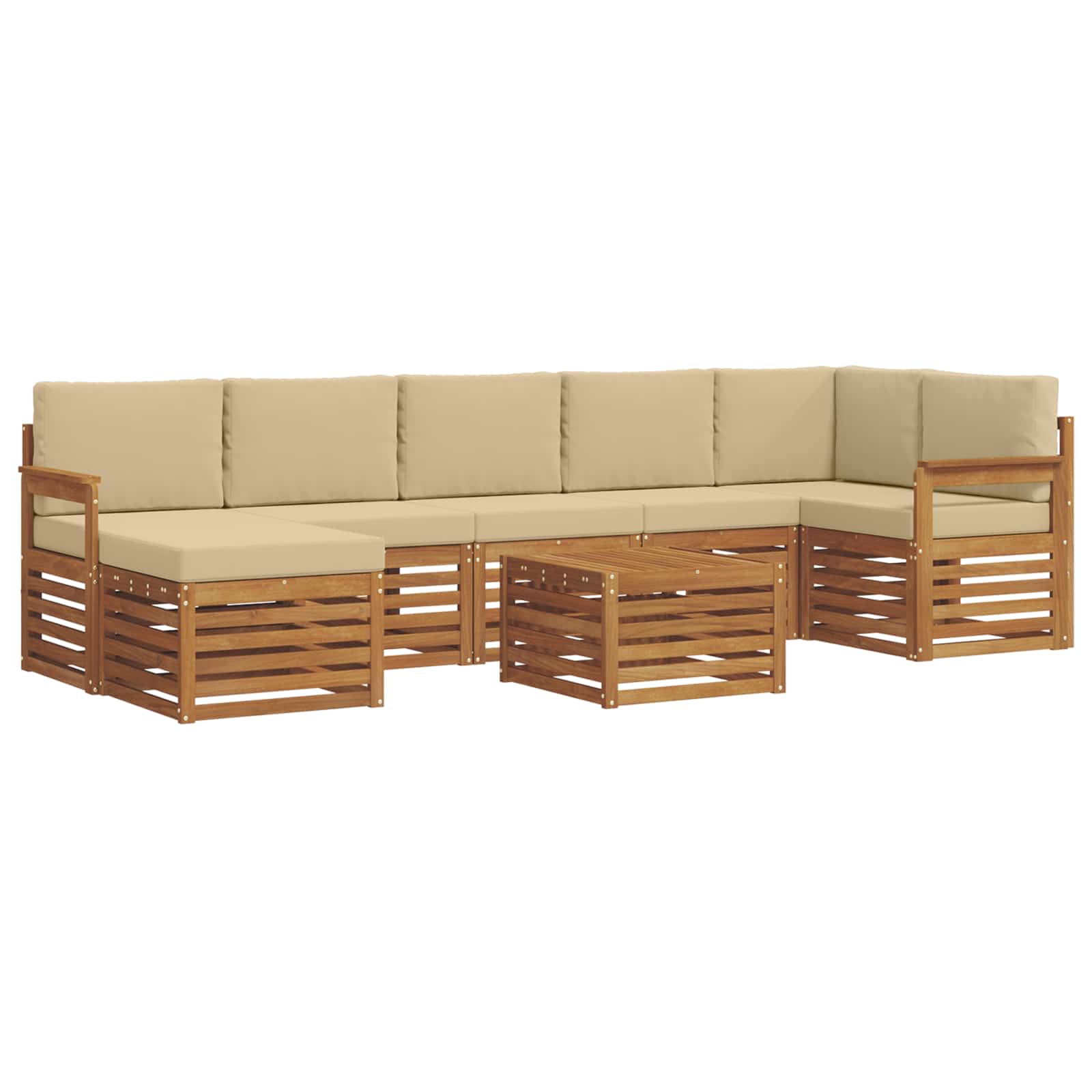 Ensemble de canapés d'extérieur 8 pcs Naturel et Beige - XIOS