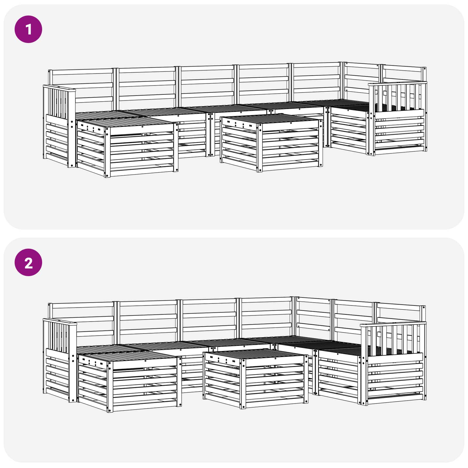 Ensemble de canapés d'extérieur 8 pcs Naturel - XIOS