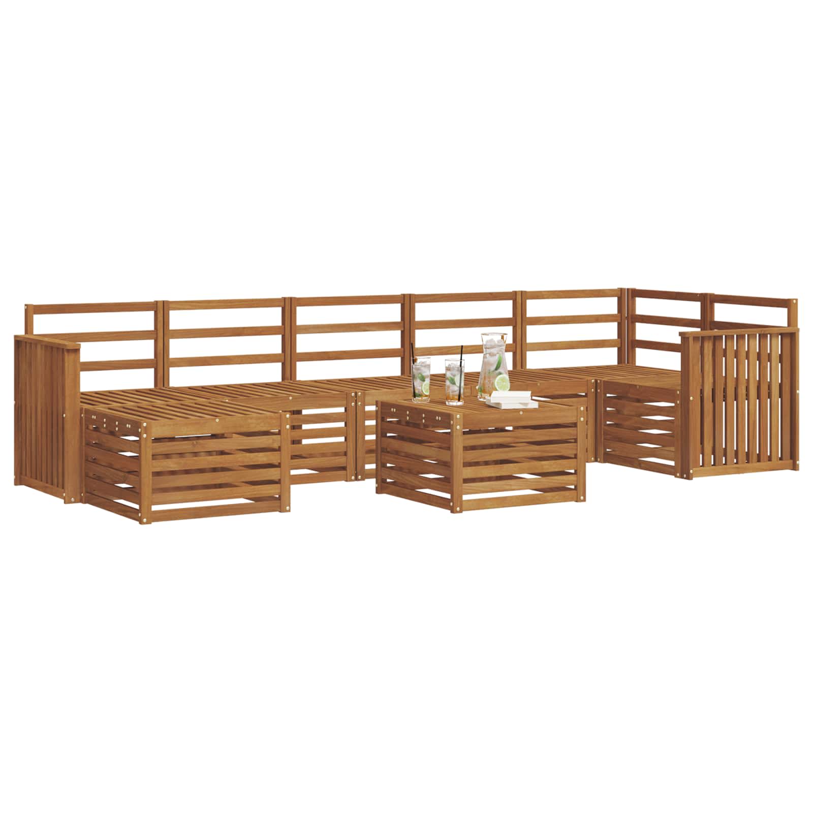 Ensemble de canapés d'extérieur 8 pcs Naturel - XIOS