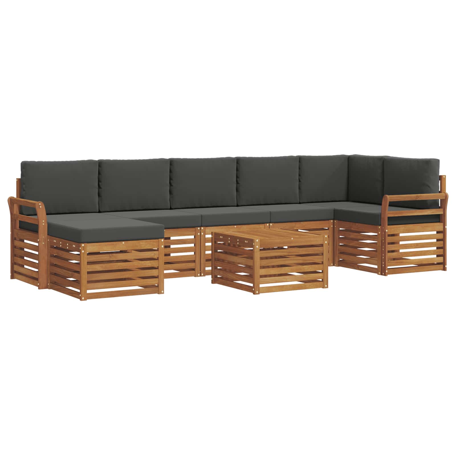Ensemble de canapés d'extérieur 8 pcs Naturel et Anthracite - XIOS