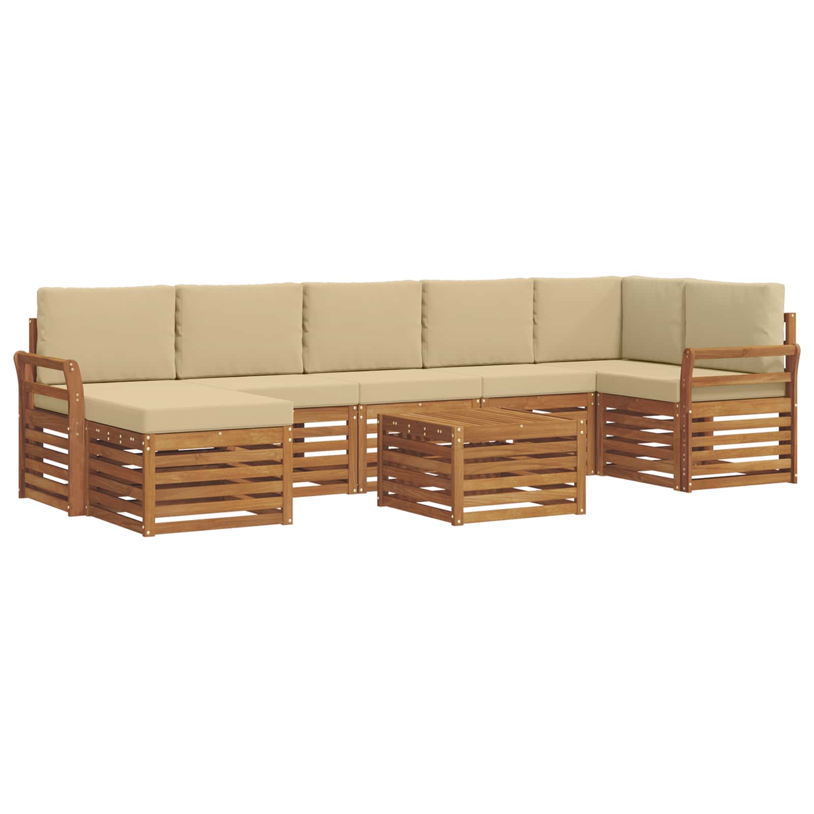 Ensemble de canapés d'extérieur 8 pcs Naturel et Beige - XIOS