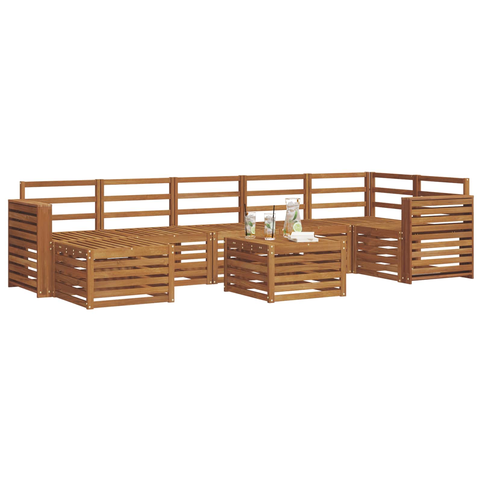 Ensemble de canapés d'extérieur 8 pcs Naturel - XIOS