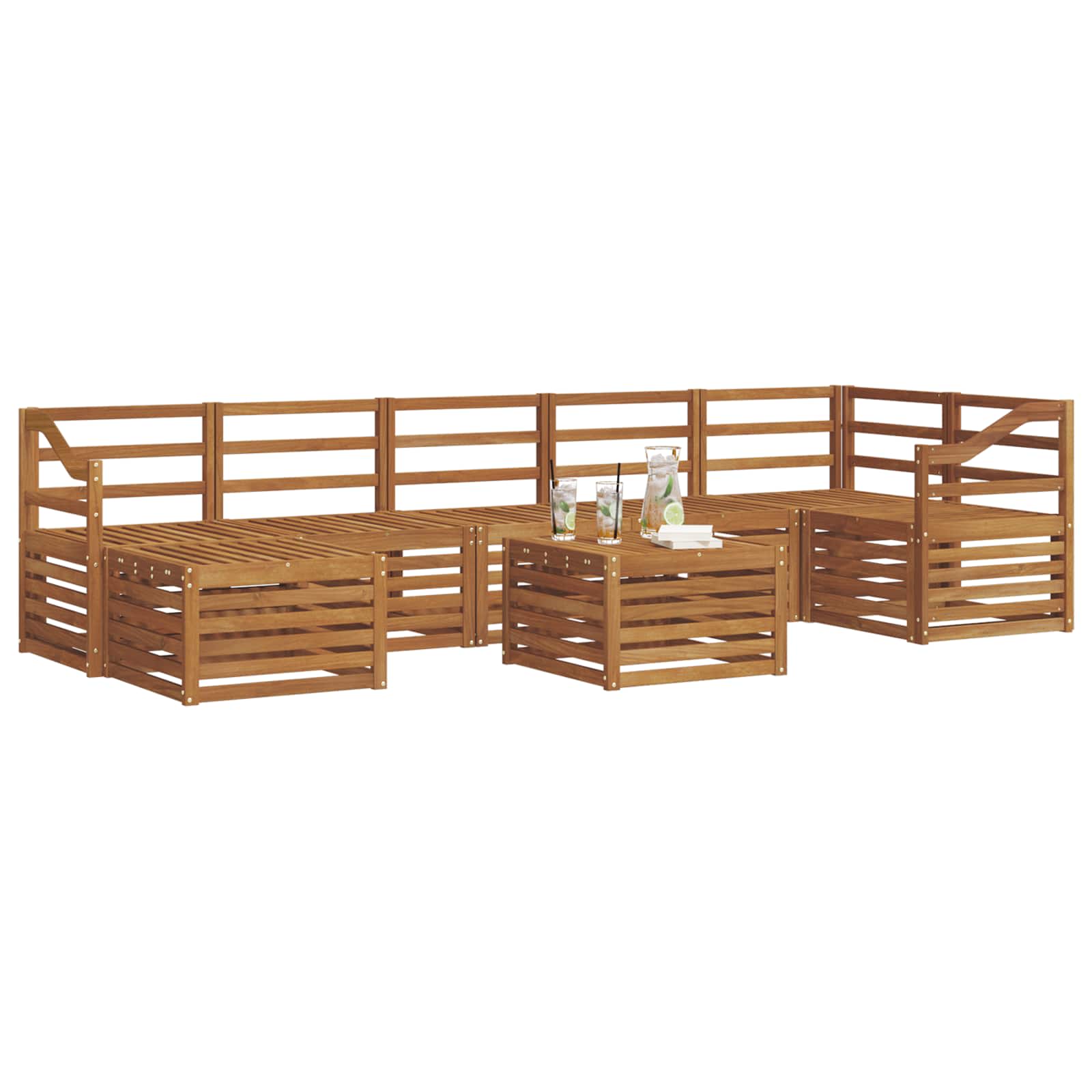 Ensemble de canapés d'extérieur 8 pcs Naturel - XIOS
