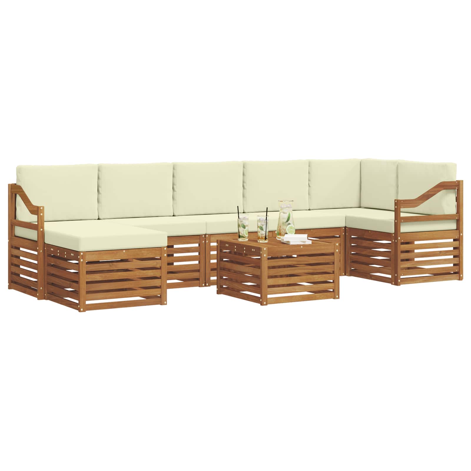 Ensemble de canapés d'extérieur 8 pcs Naturel et Crème - XIOS