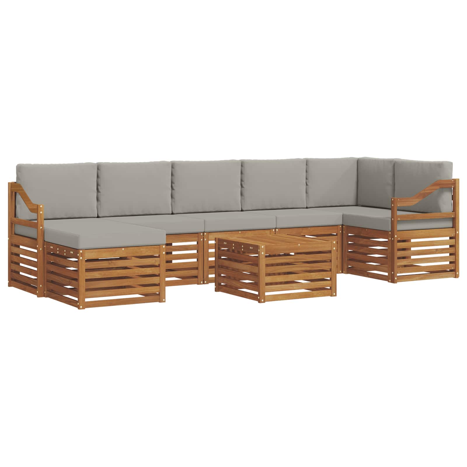 Ensemble de canapés d'extérieur 8 pcs Gris Naturel et Clair - XIOS
