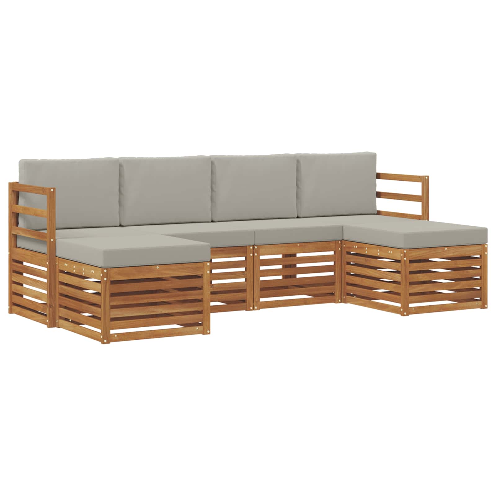 Ensembles de canapés avec coussin 6 pcs Gris Naturel et Clair - XIOS