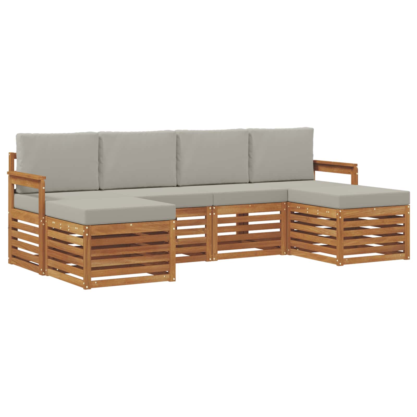 Ensembles de canapés avec coussin 6 pcs Gris Naturel et Clair - XIOS