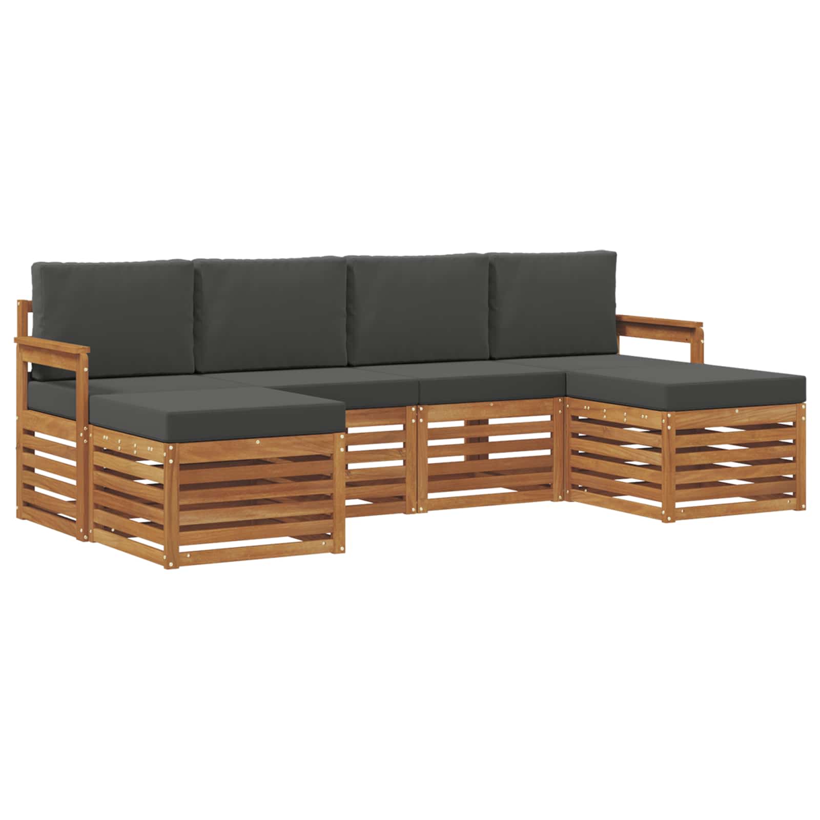 Ensembles de canapés avec coussin 6 pcs Naturel et Anthracite - XIOS