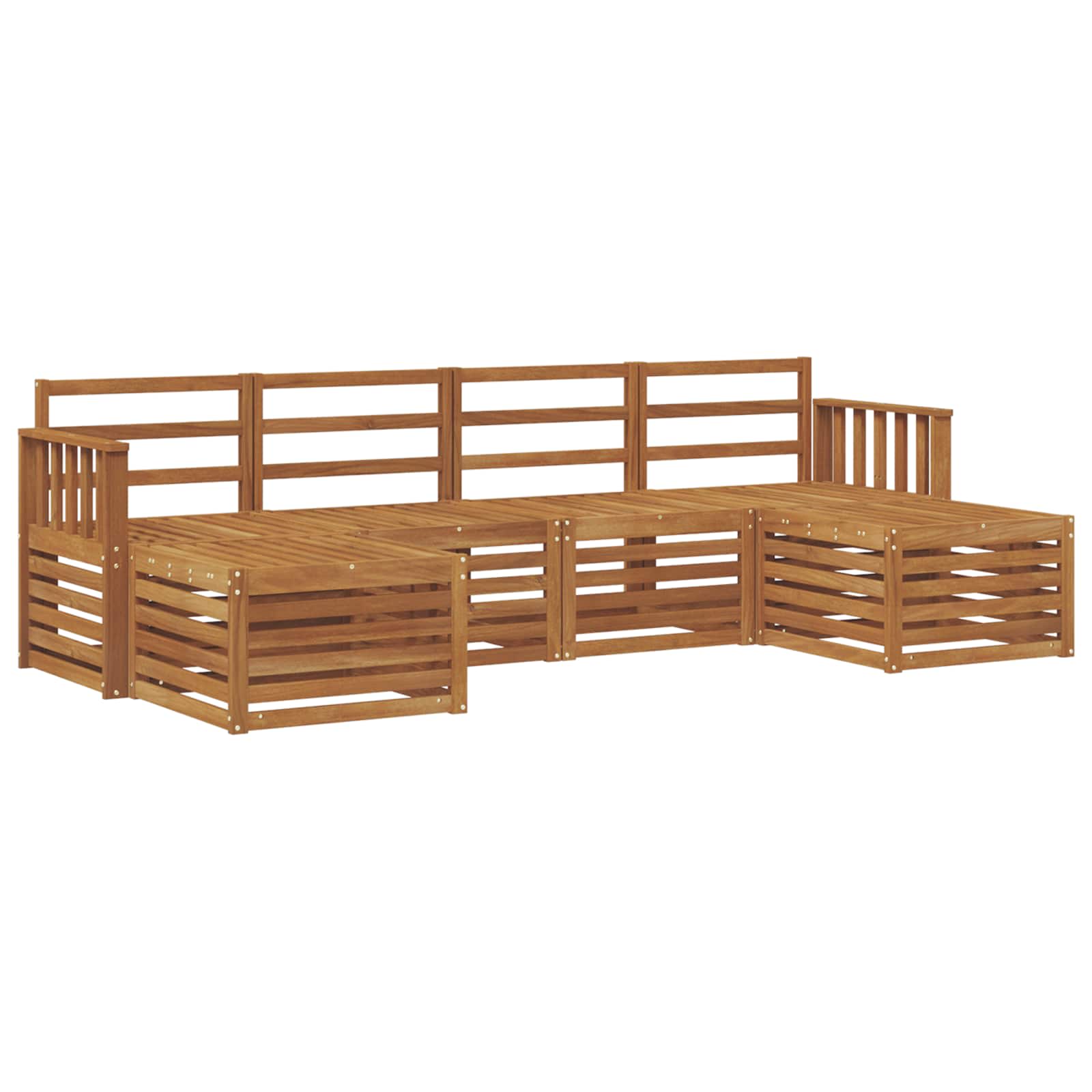 Ensembles de canapés 6 pcs Naturel Bois d'Acacia Massif - XIOS