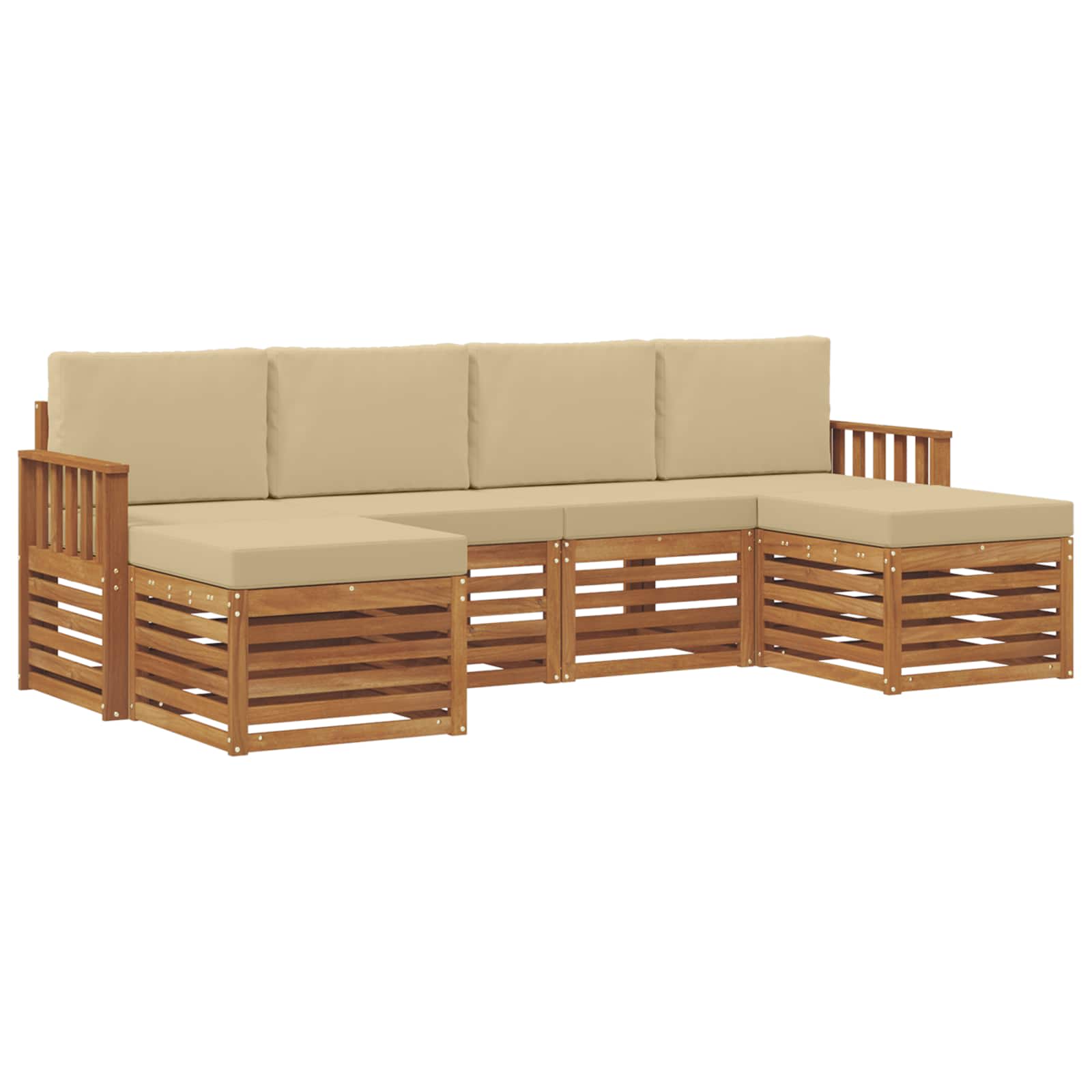Ensembles de canapés avec coussin 6 pcs Naturel et Beige - XIOS