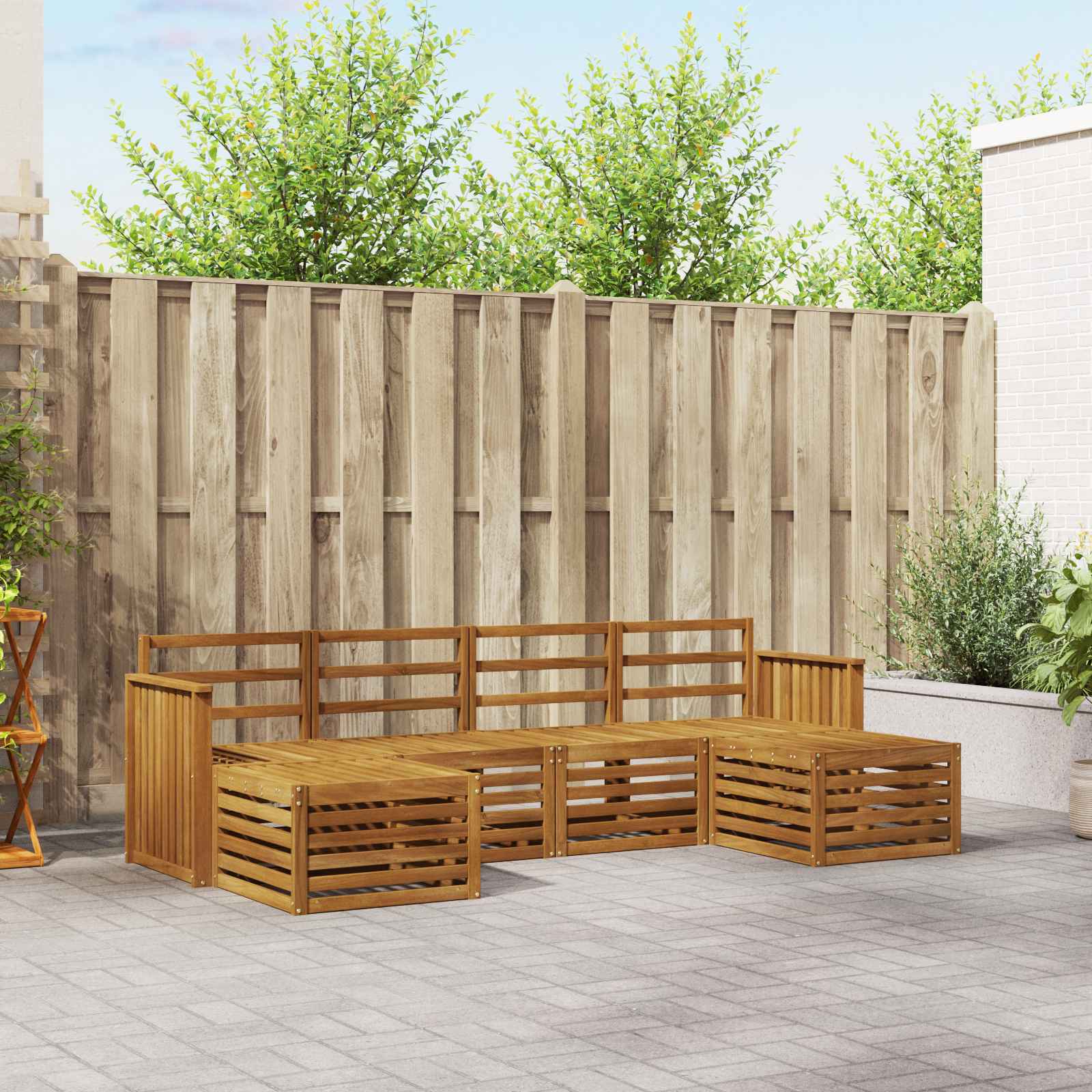 Ensembles de canapés 6 pcs Naturel Bois d'Acacia Massif - XIOS