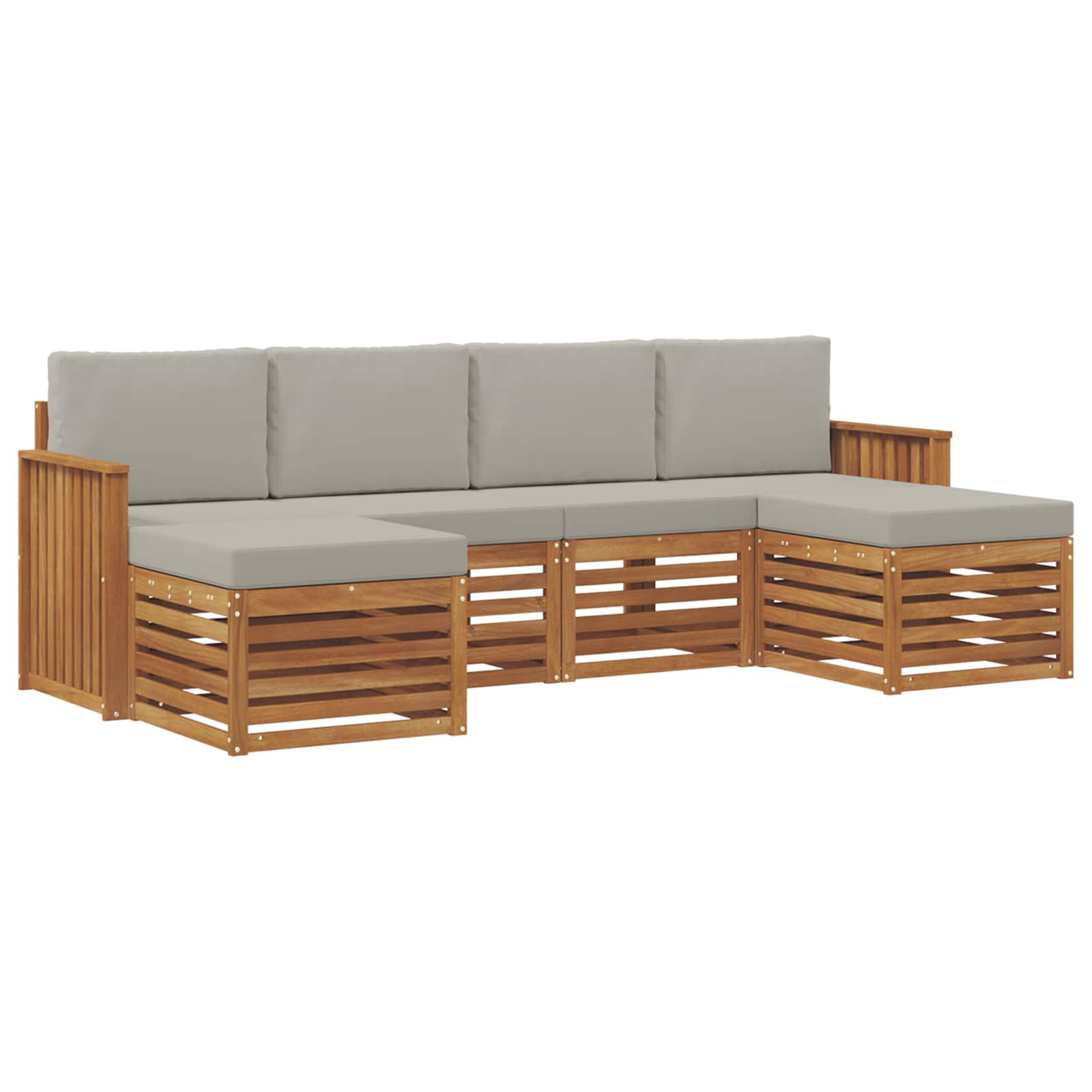 Ensembles de canapés avec coussin 6 pcs Gris Naturel et Clair - XIOS