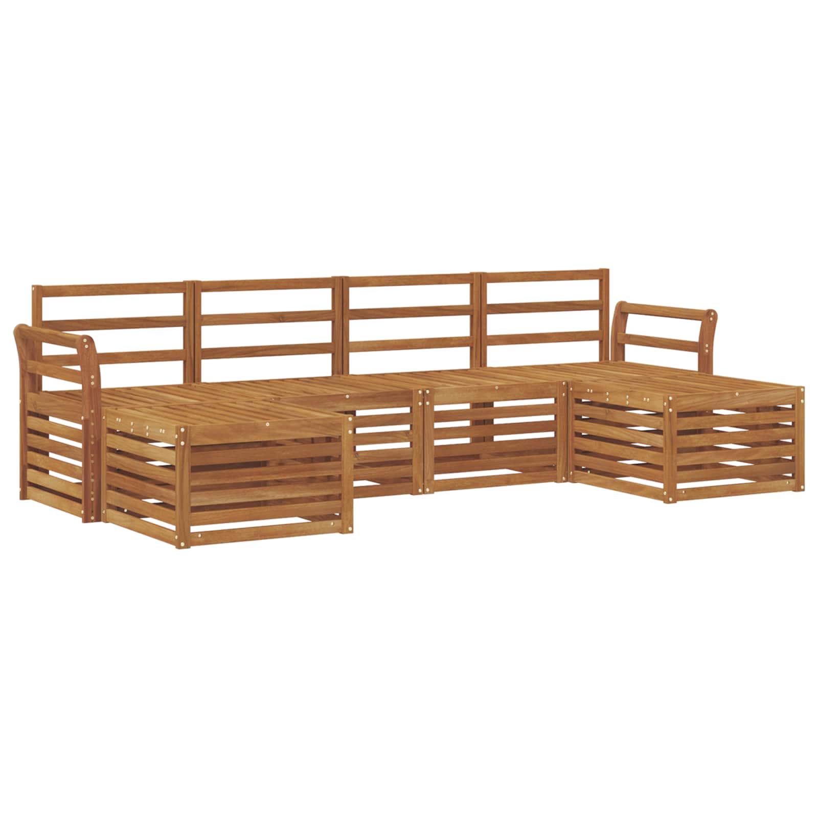 Ensembles de canapés 6 pcs Naturel Bois d'Acacia Massif - XIOS