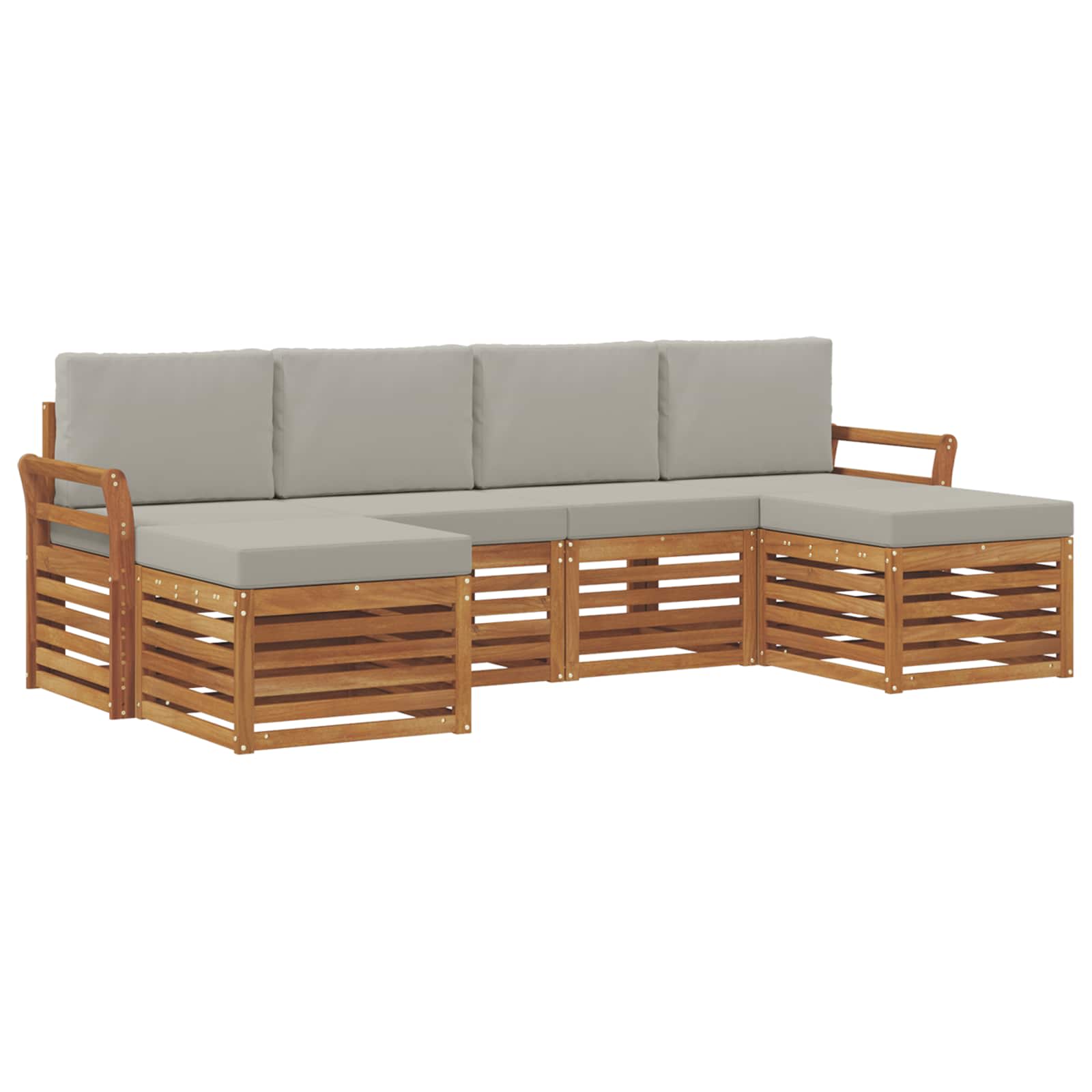 Ensembles de canapés avec coussin 6 pcs Gris Naturel et Clair - XIOS