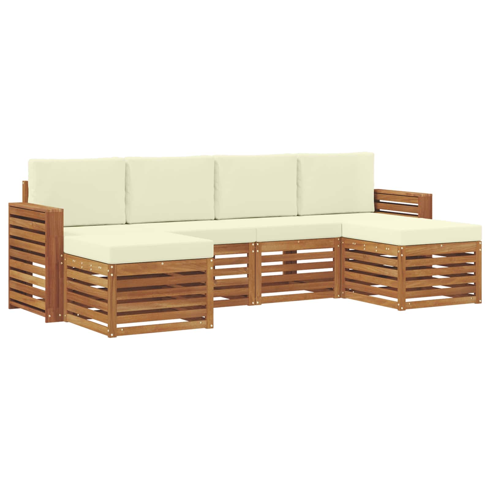 Ensembles de canapés avec coussin 6 pcs Naturel et Crème