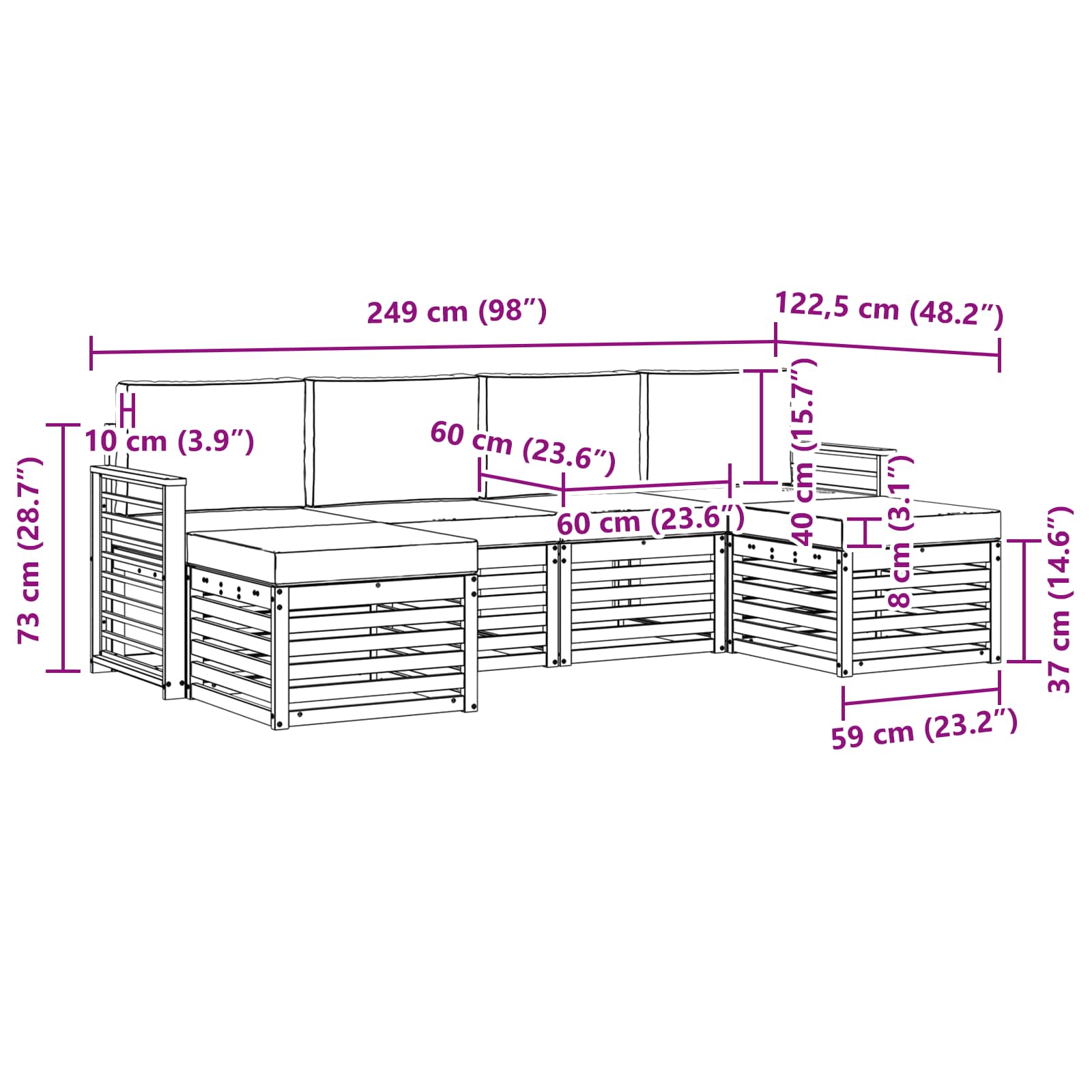 Ensembles de canapés avec coussin 6 pcs Naturel et Beige - XIOS