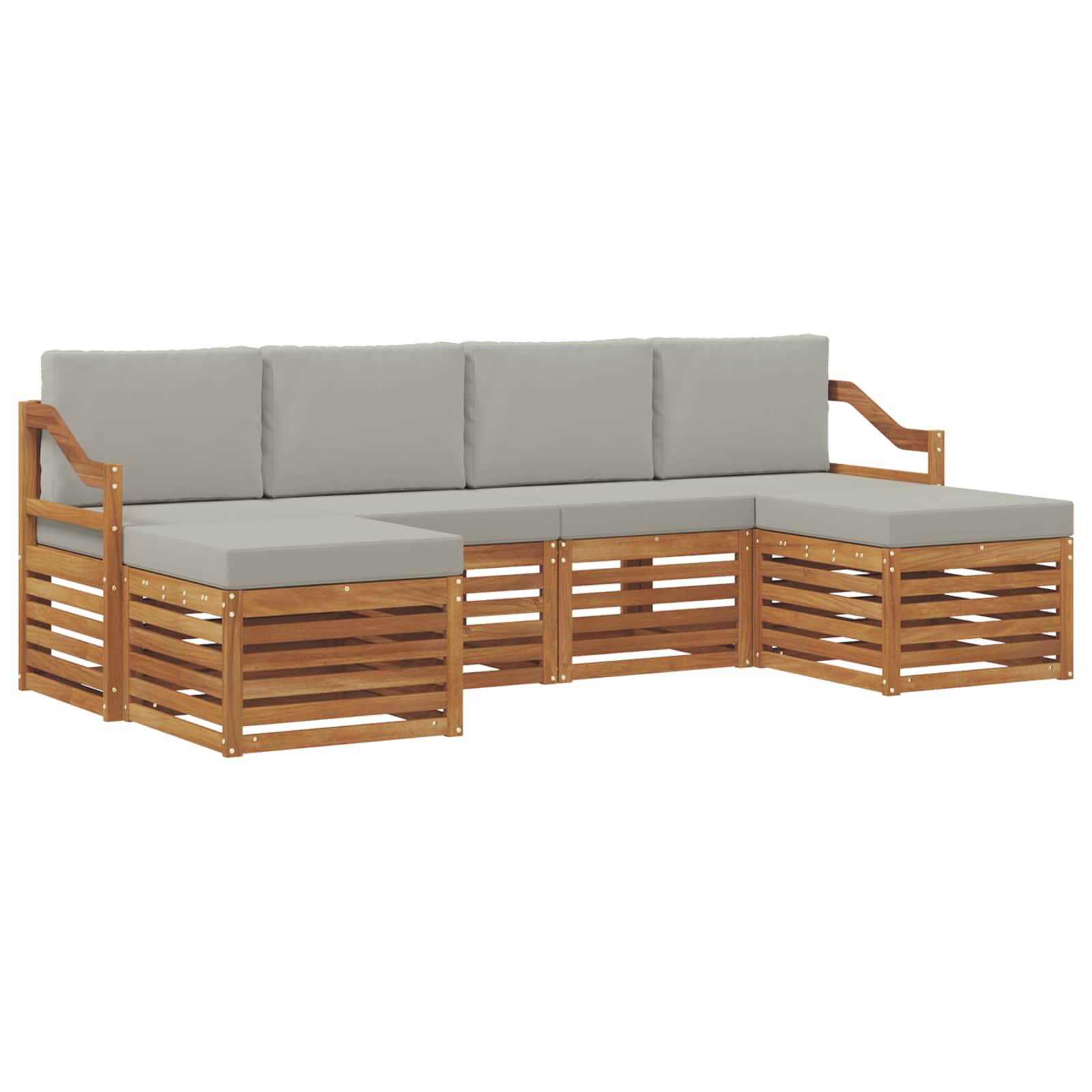 Ensembles de canapés avec coussin 6 pcs Gris Naturel et Clair - XIOS