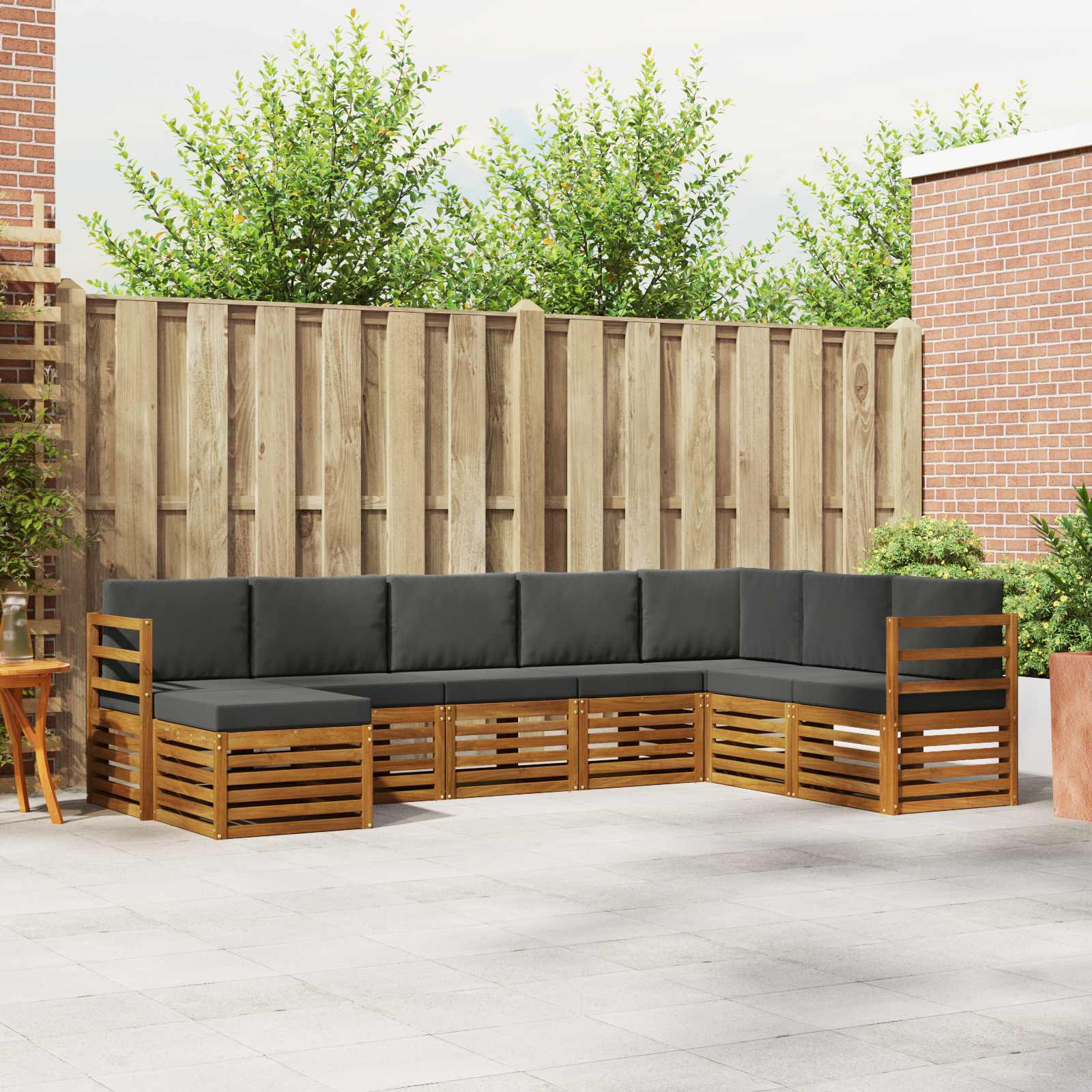 Ensemble de canapés d'extérieur 8 pcs Naturel et Anthracite - XIOS