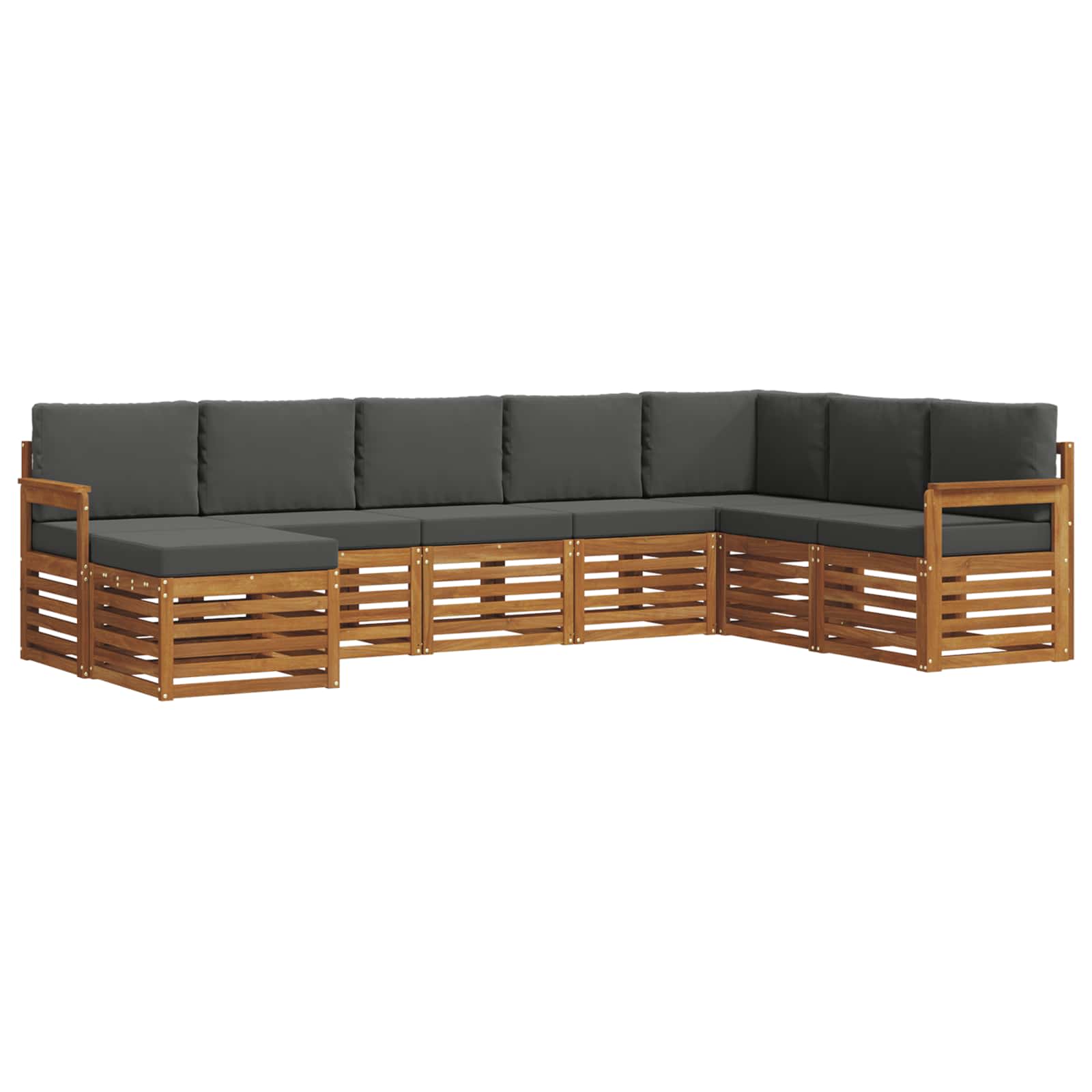 Ensemble de canapés d'extérieur 8 pcs Naturel et Anthracite - XIOS