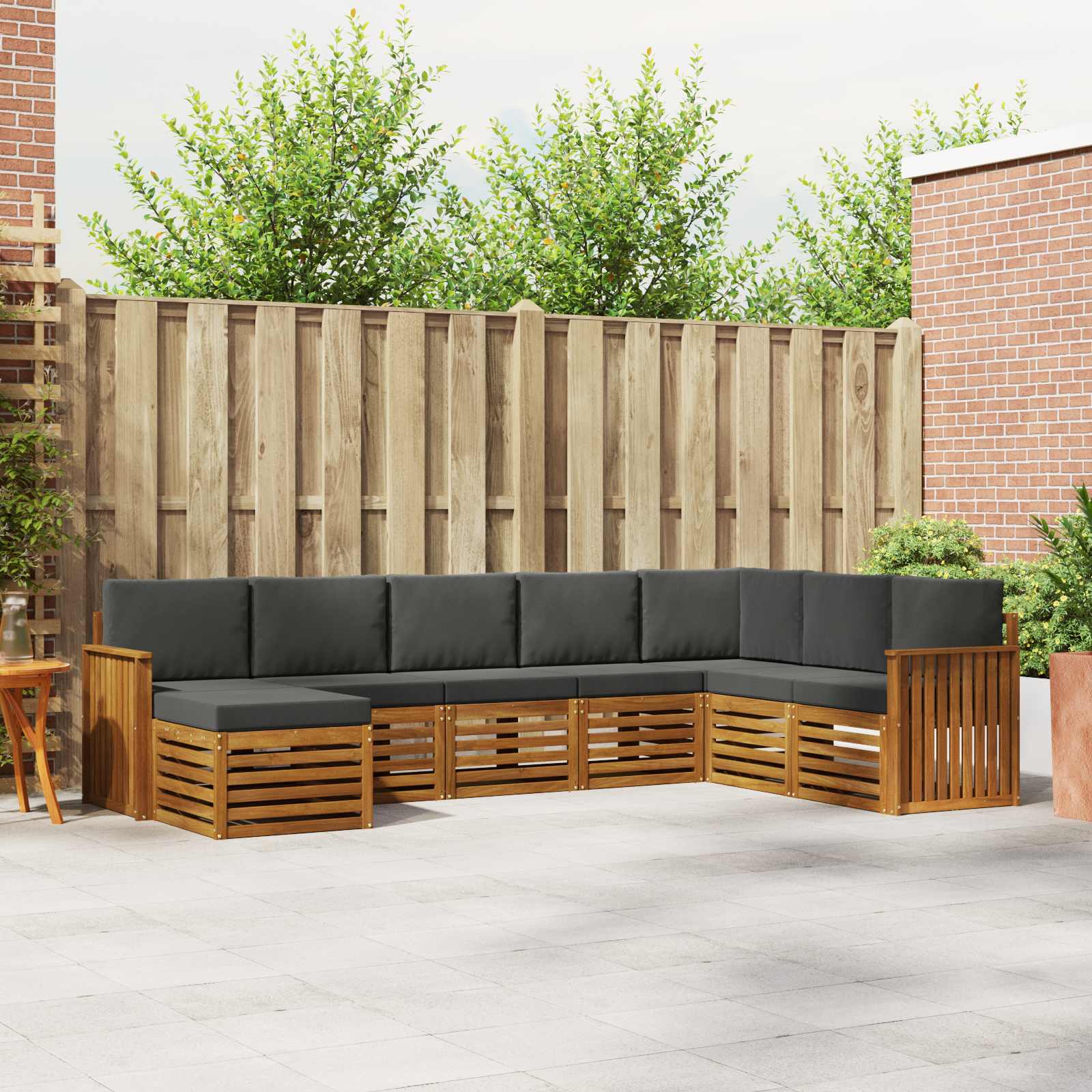 Ensemble de canapés d'extérieur 8 pcs Naturel et Anthracite - XIOS