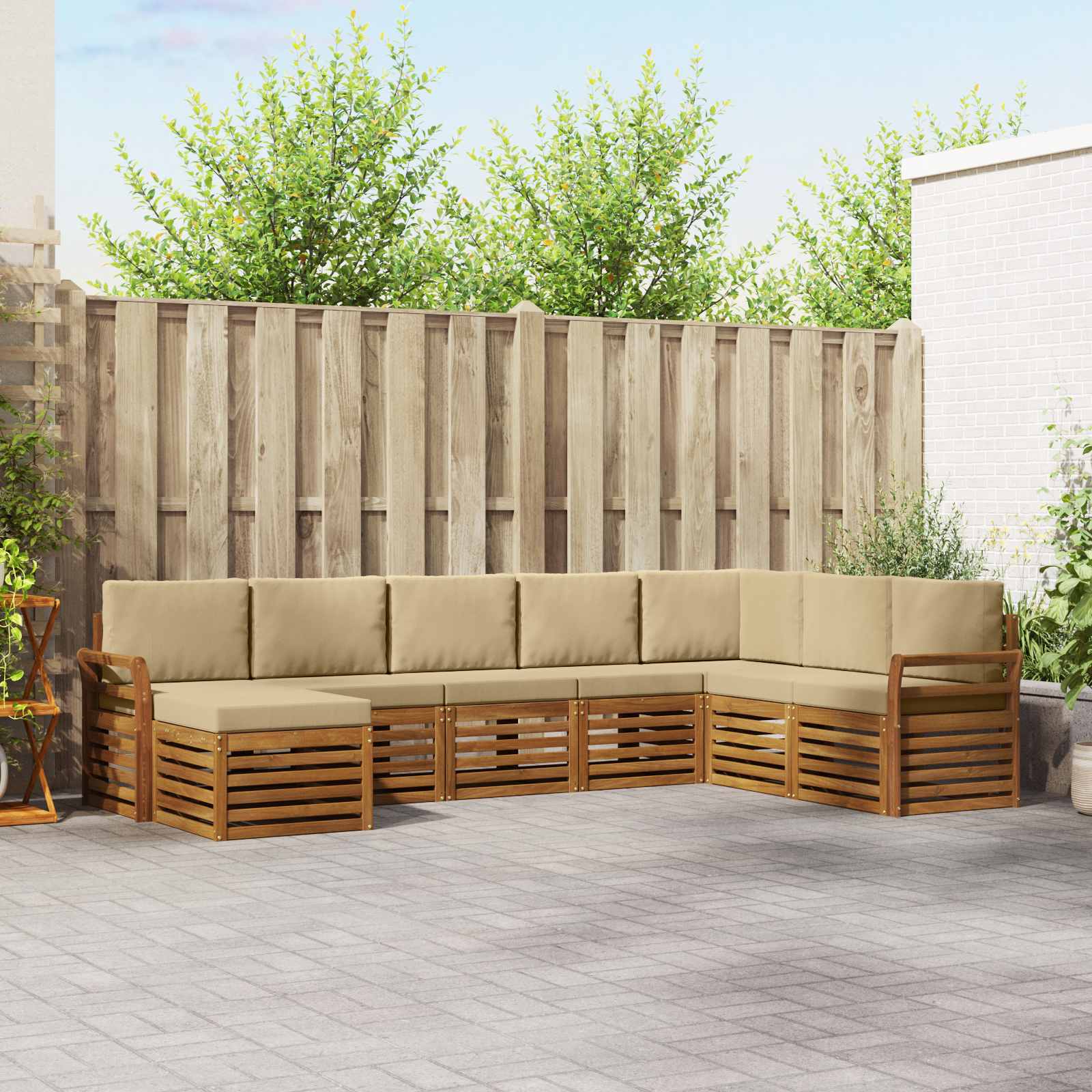 Ensemble de canapés d'extérieur 8 pcs Naturel et Beige - XIOS