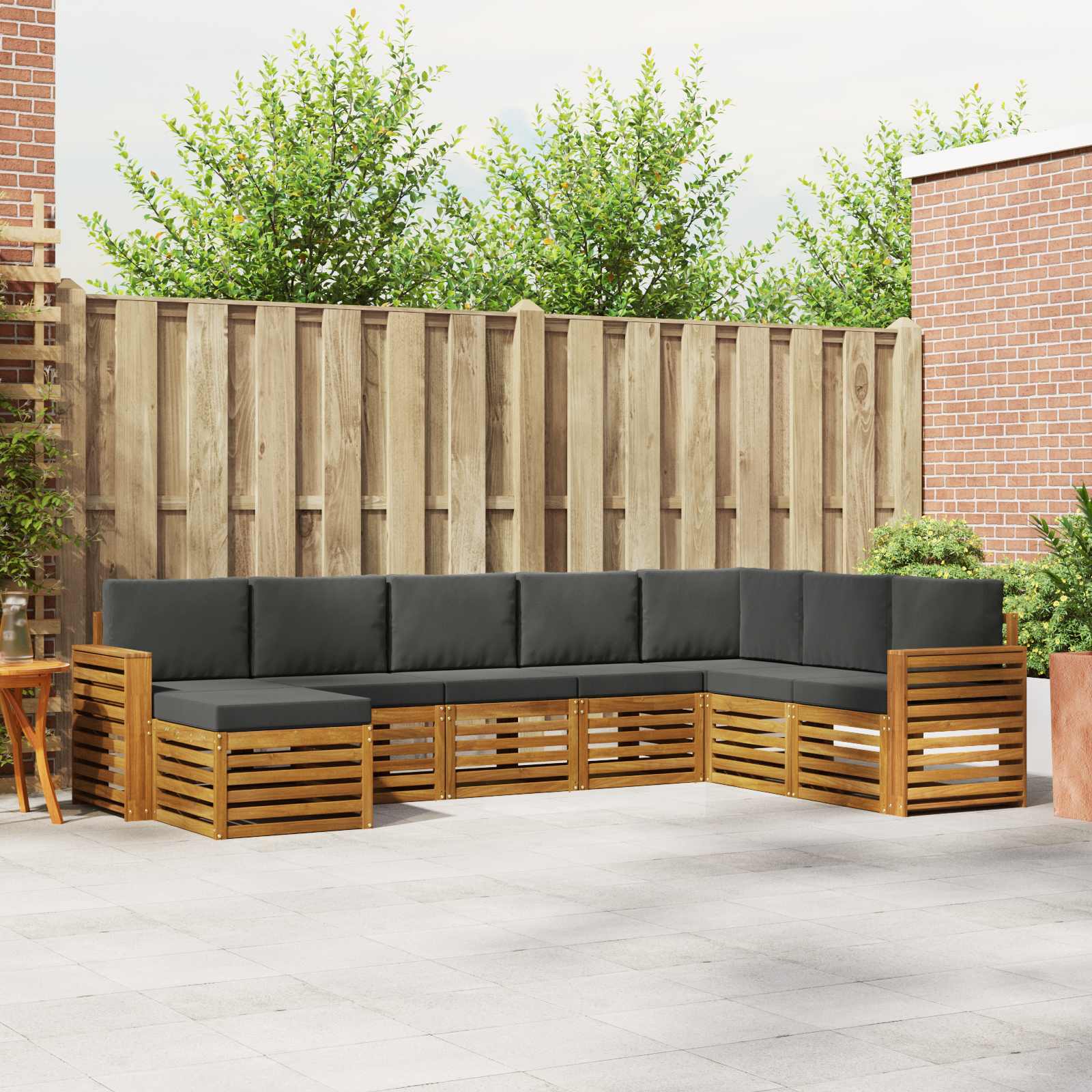 Ensemble de canapés d'extérieur 8 pcs Naturel et Anthracite - XIOS