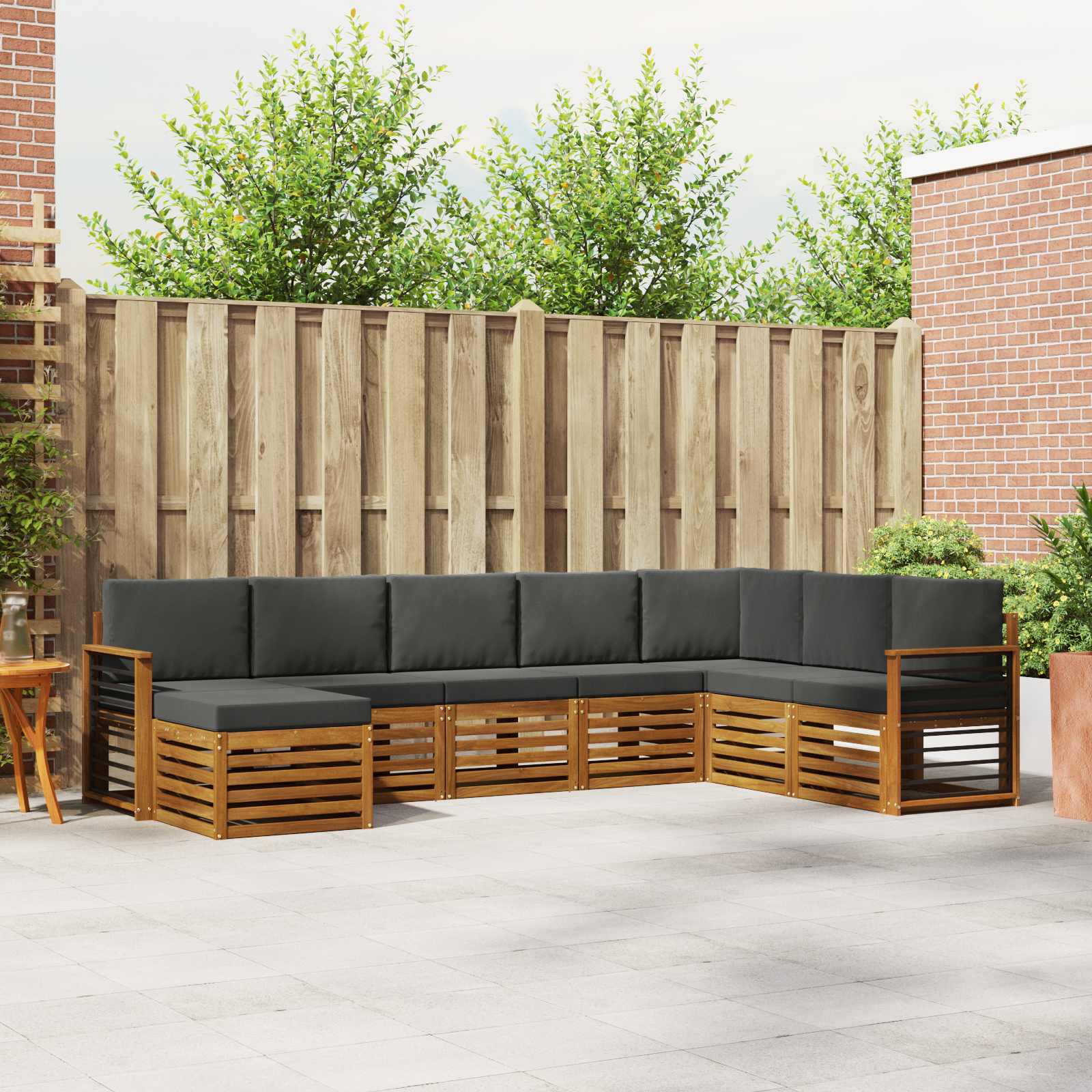 Ensemble de canapés d'extérieur 8 pcs Naturel et Anthracite - XIOS