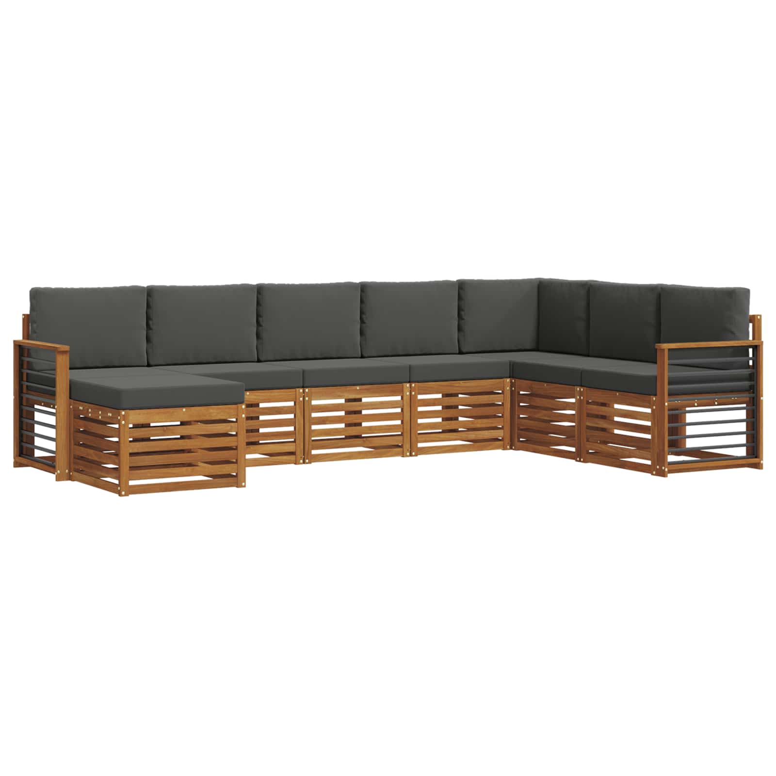 Ensemble de canapés d'extérieur 8 pcs Naturel et Anthracite - XIOS