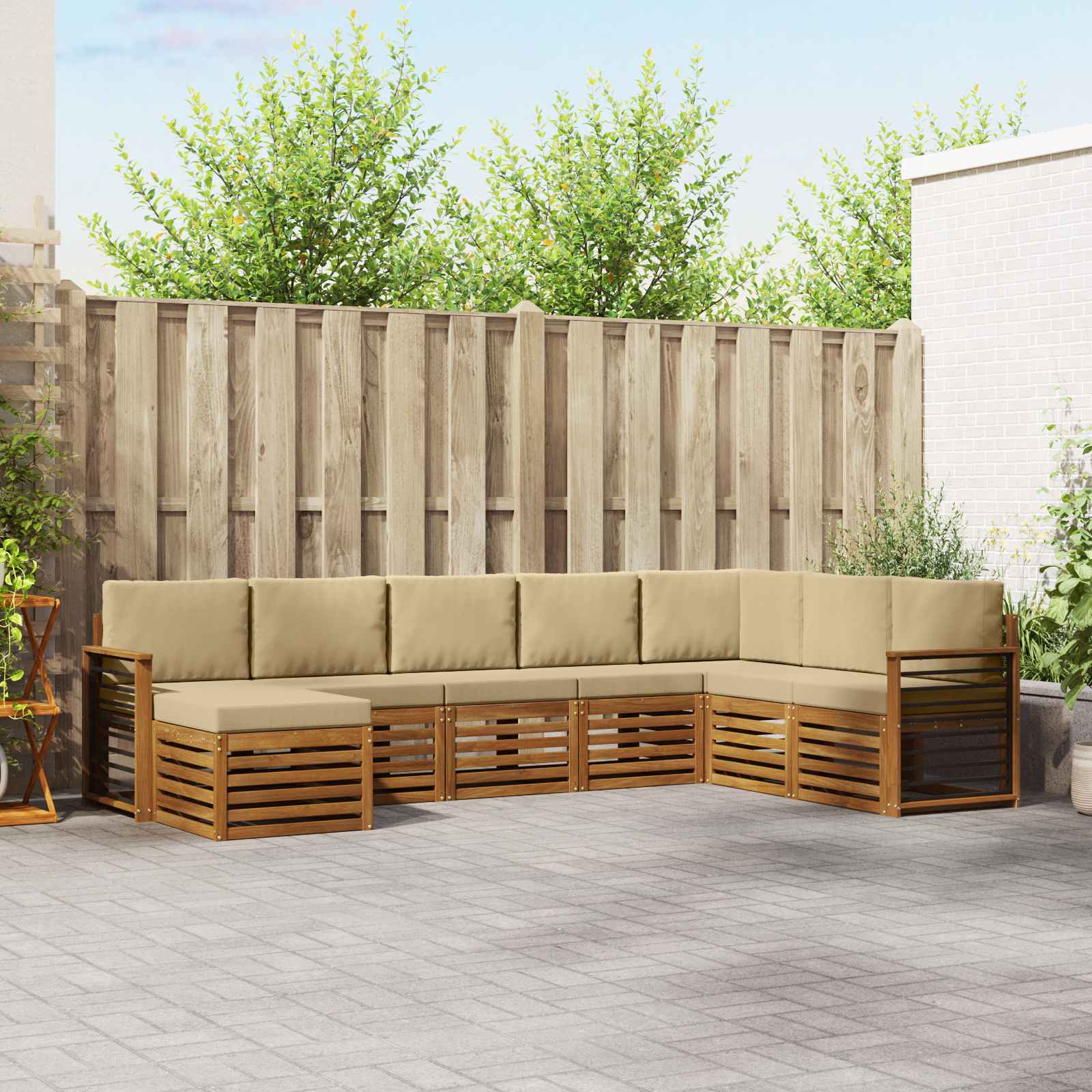 Ensemble de canapés d'extérieur 8 pcs Naturel et Beige - XIOS