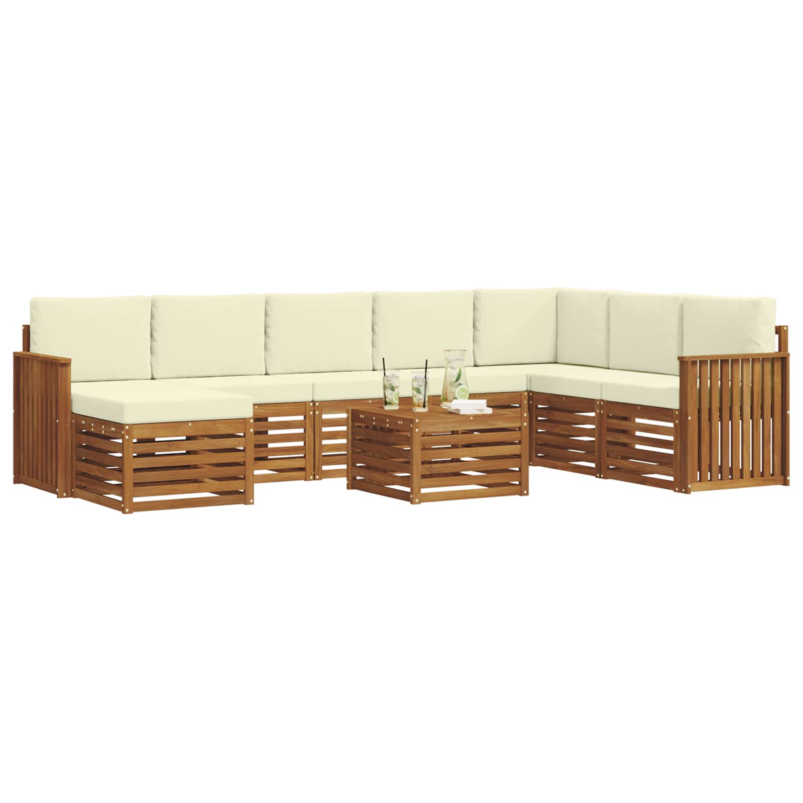 Ensembles de canapés avec coussin 9 pcs Naturel et Crème - XIOS
