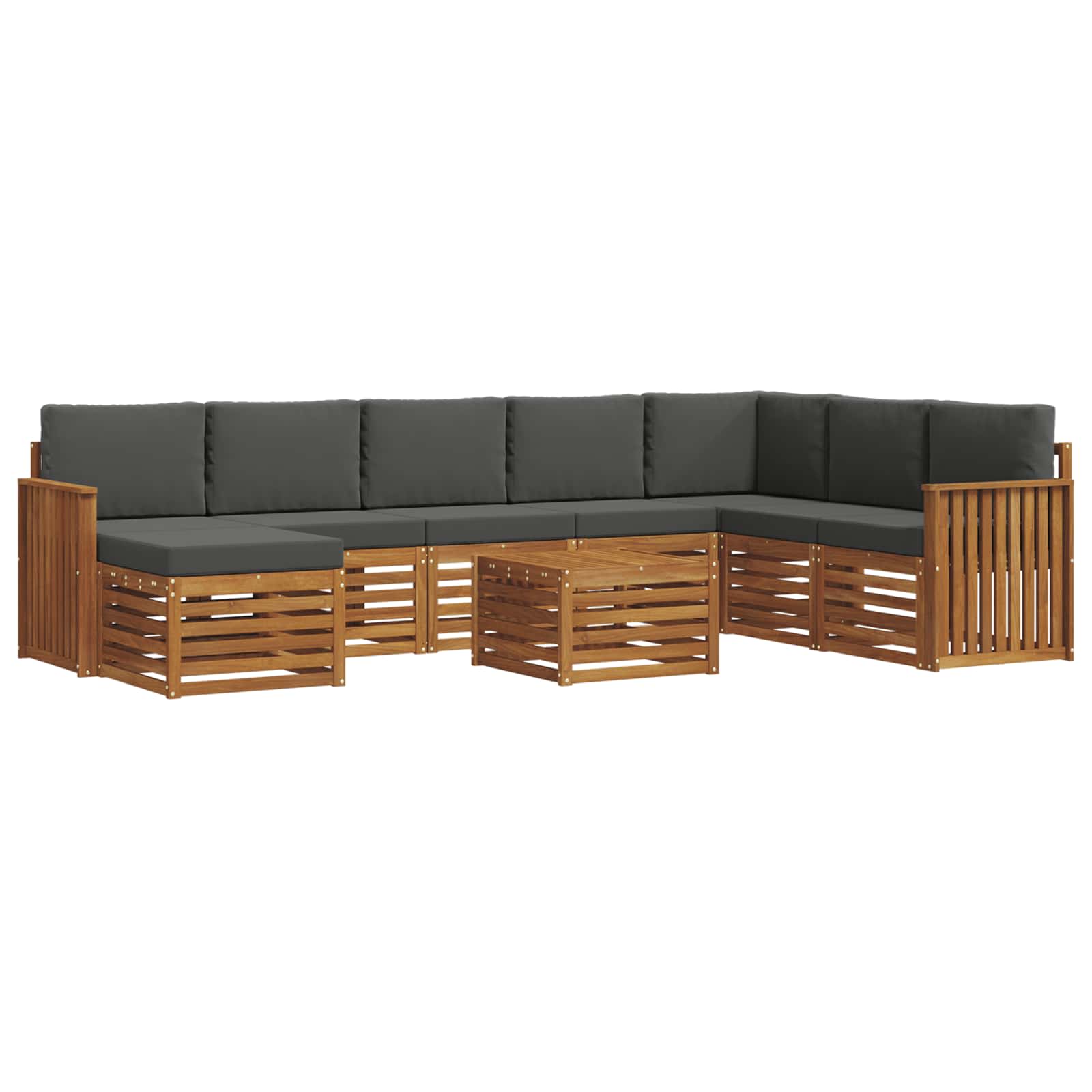 Ensemble de canapés d'extérieur 9 pcs Naturel et Anthracite - XIOS