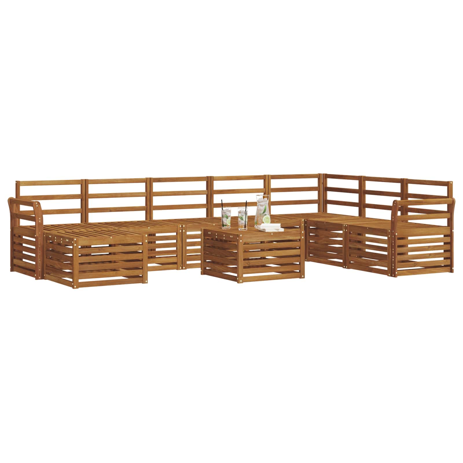 Ensemble de canapés d'extérieur 9 pcs Naturel - XIOS