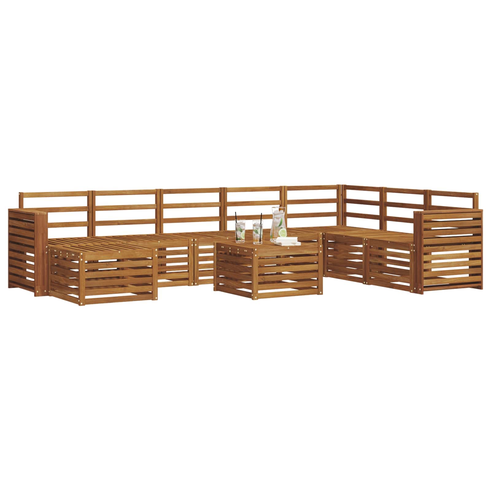 Ensemble de canapés d'extérieur 9 pcs Naturel - XIOS