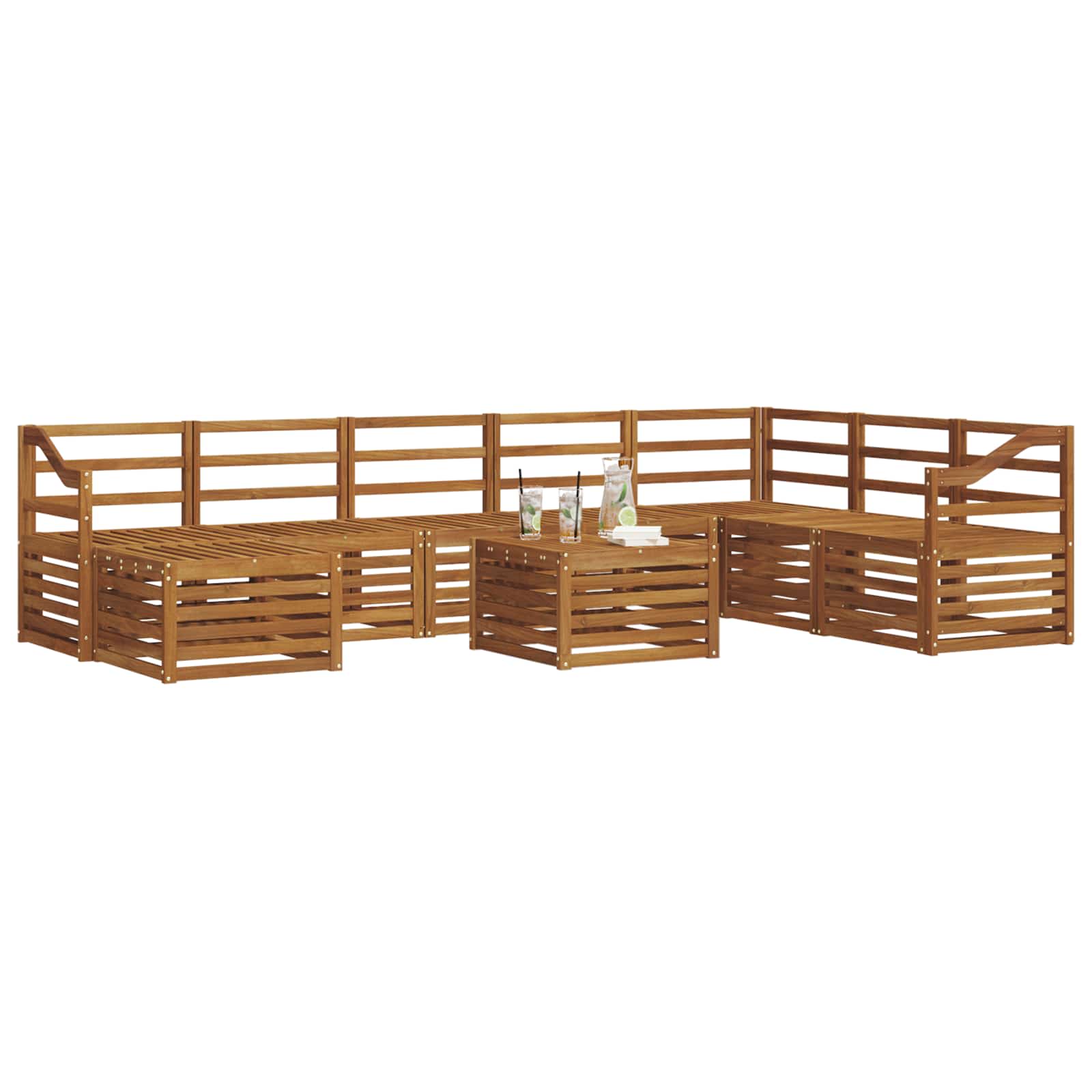 Ensemble de canapés d'extérieur 9 pcs Naturel - XIOS