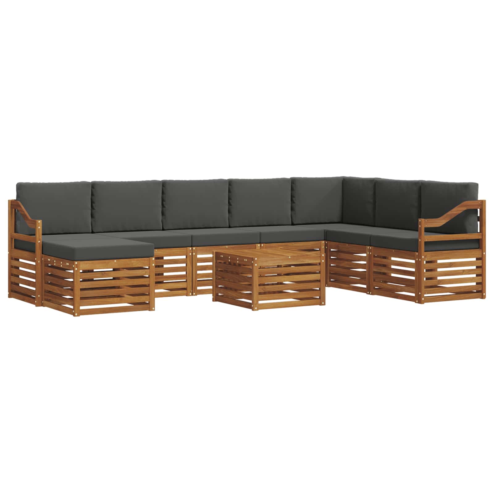 Ensemble de canapés d'extérieur 9 pcs Naturel et Anthracite - XIOS