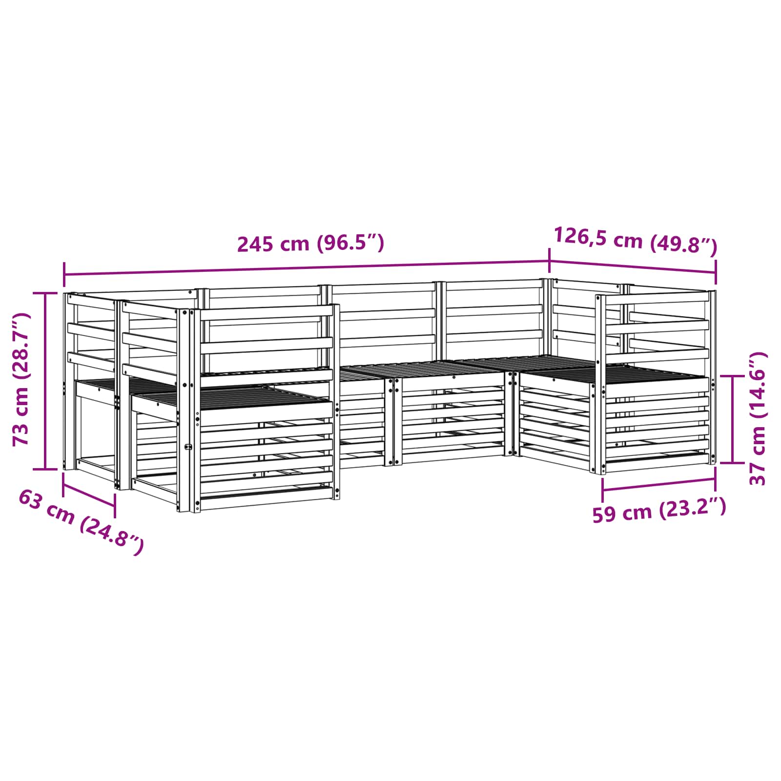 Ensemble de canapé d'angle 6 pcs Naturel - XIOS