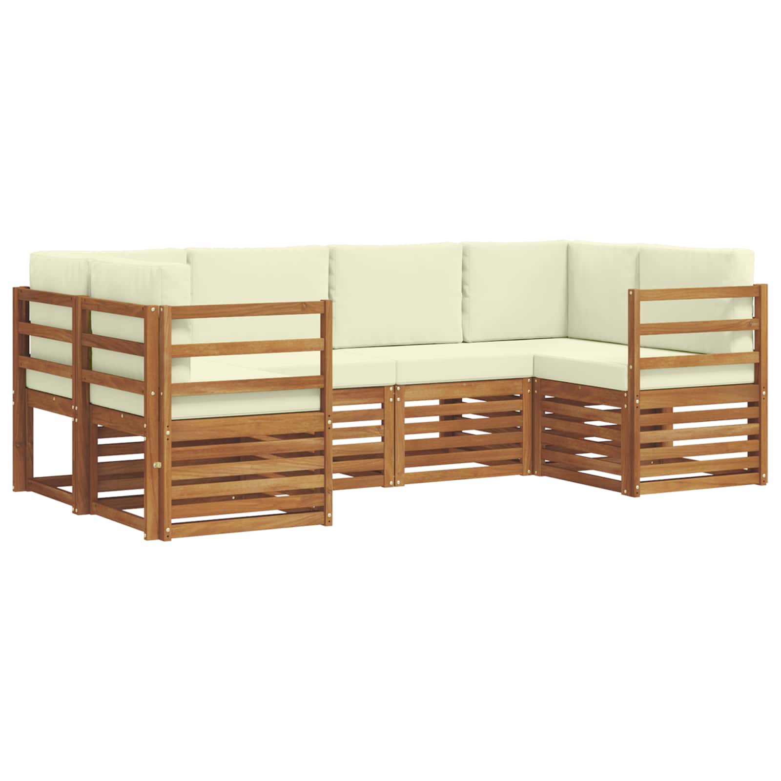 Ensemble de canapé d'angle avec coussin 6 pcs Naturel et Crème - XIOS