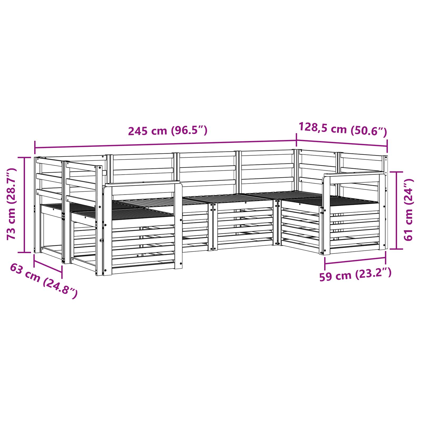 Ensemble de canapé d'angle 6 pcs Naturel - XIOS