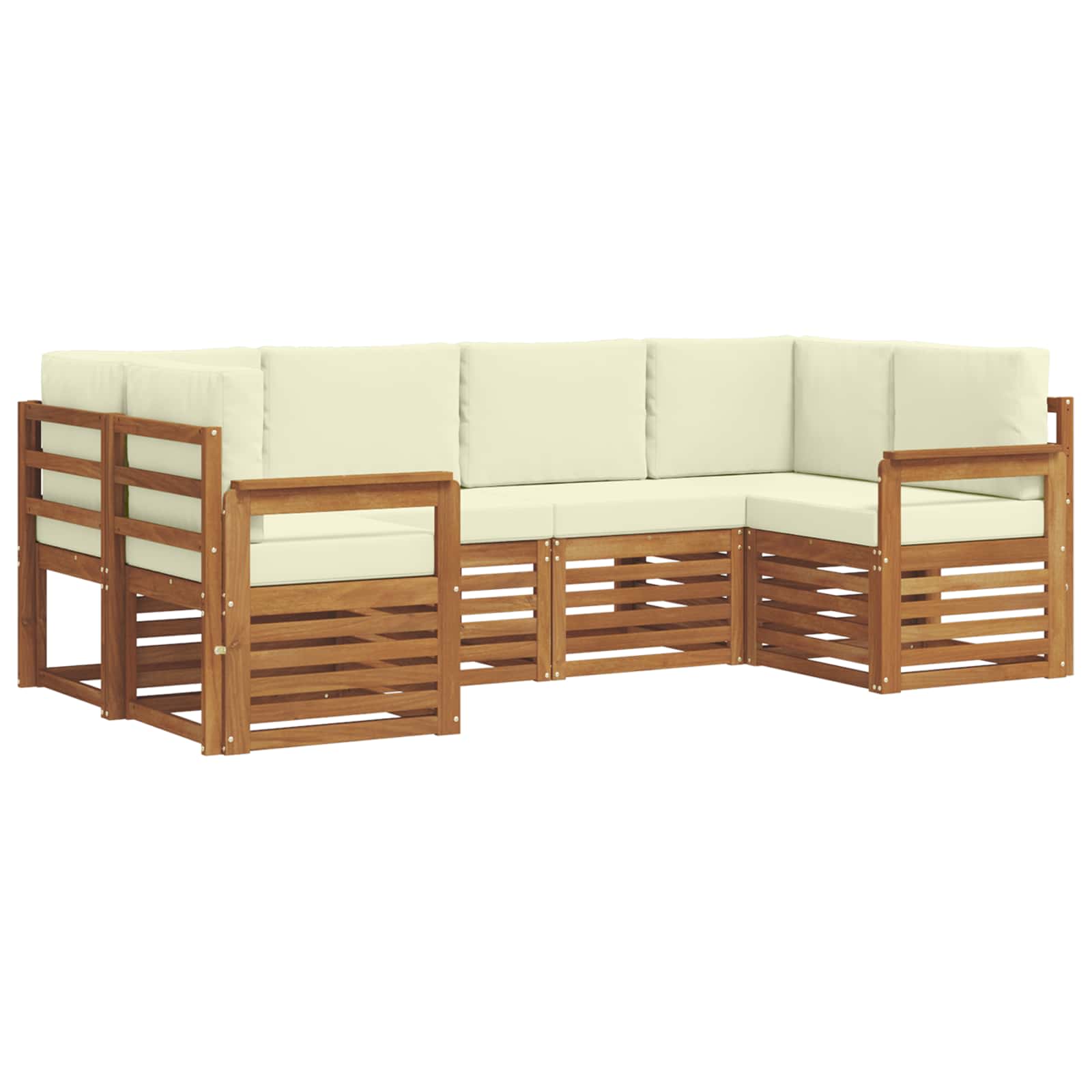 Ensemble de canapé d'angle avec coussin 6 pcs Naturel et Crème - XIOS