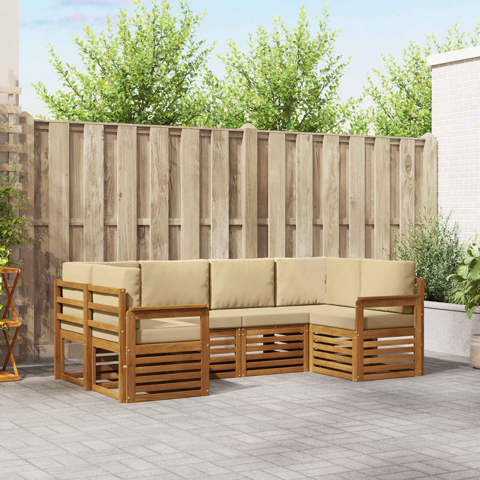 Ensemble de canapés d'extérieur avec coussin 6 pcs Naturel - XIOS