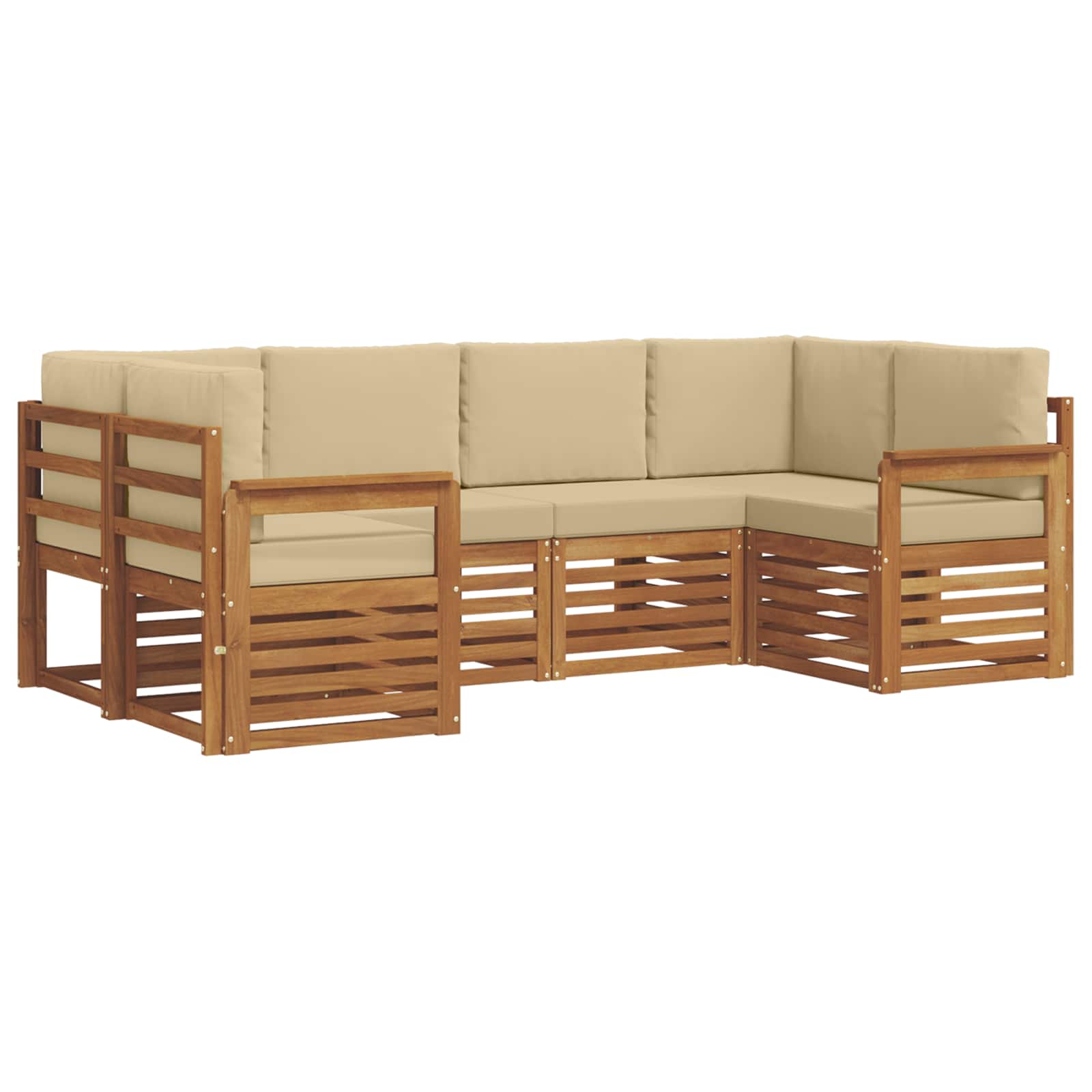 Ensemble de canapés d'extérieur avec coussin 6 pcs Naturel - XIOS