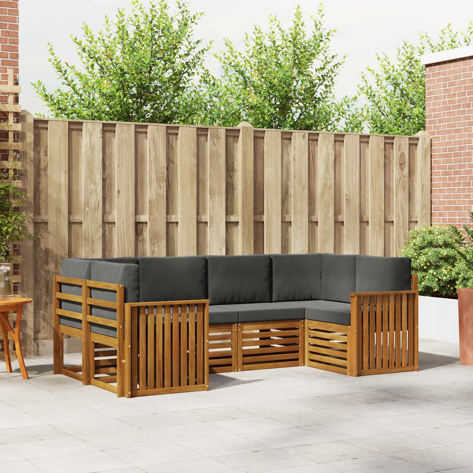 Ensemble de canapé d'angle 6 pcs Naturel et Anthracite - XIOS