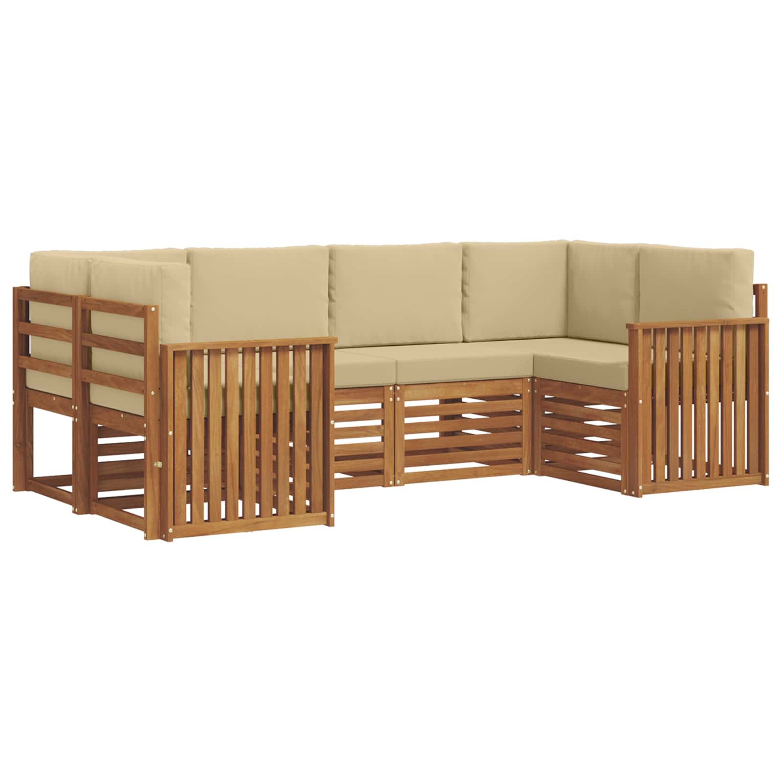 Ensemble de canapé d'angle 6 pcs Naturel Bois d'Acacia Massif - XIOS