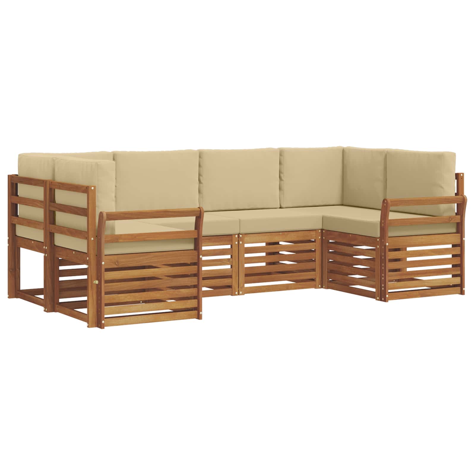 Ensemble de canapé d'angle avec coussin 6 pcs Naturel - XIOS
