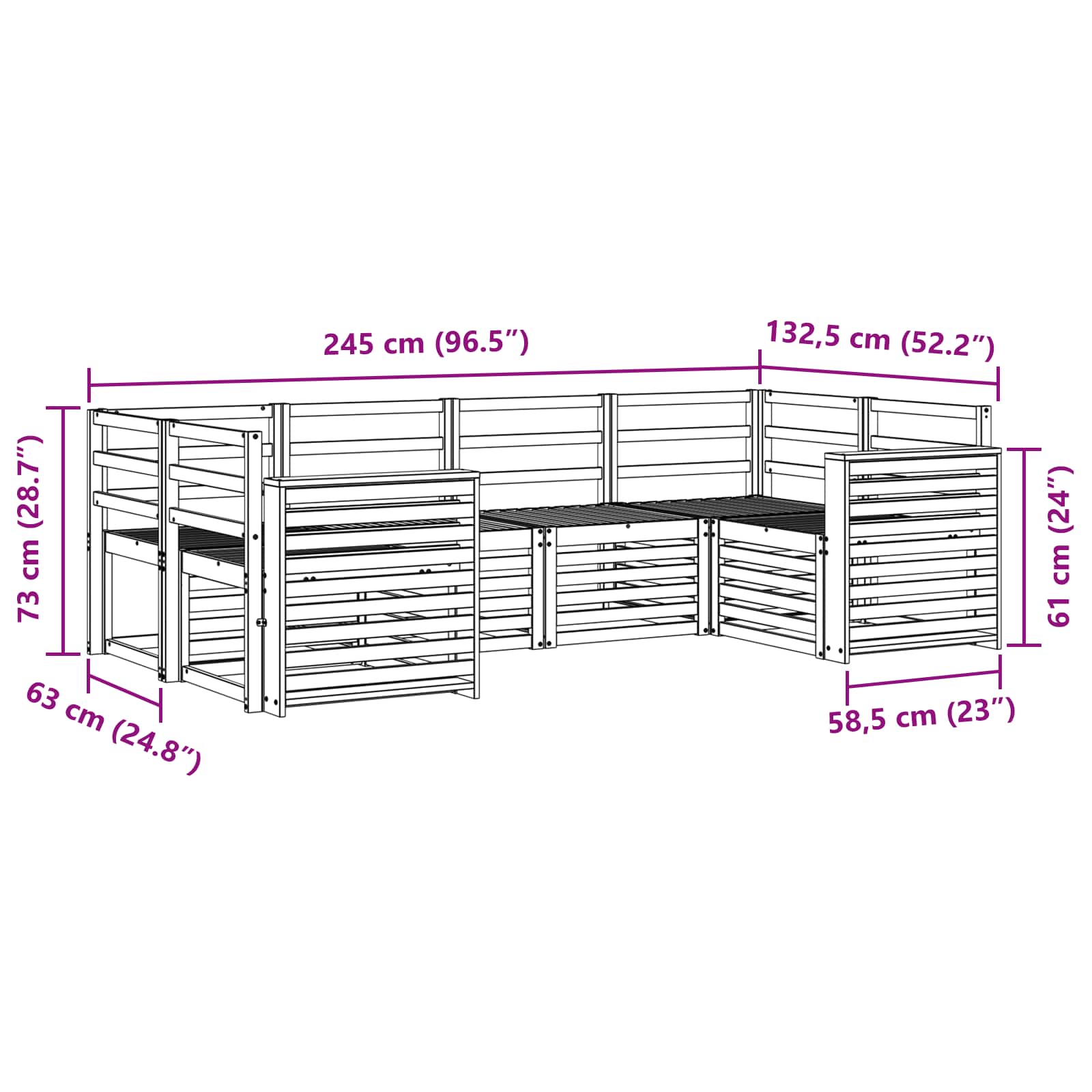 Ensemble de canapé d'angle 6 pcs Naturel - XIOS