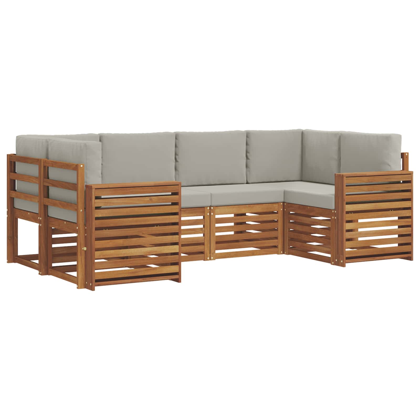 Ensemble de canapé d'angle 6 pcs Gris Naturel et Clair - XIOS