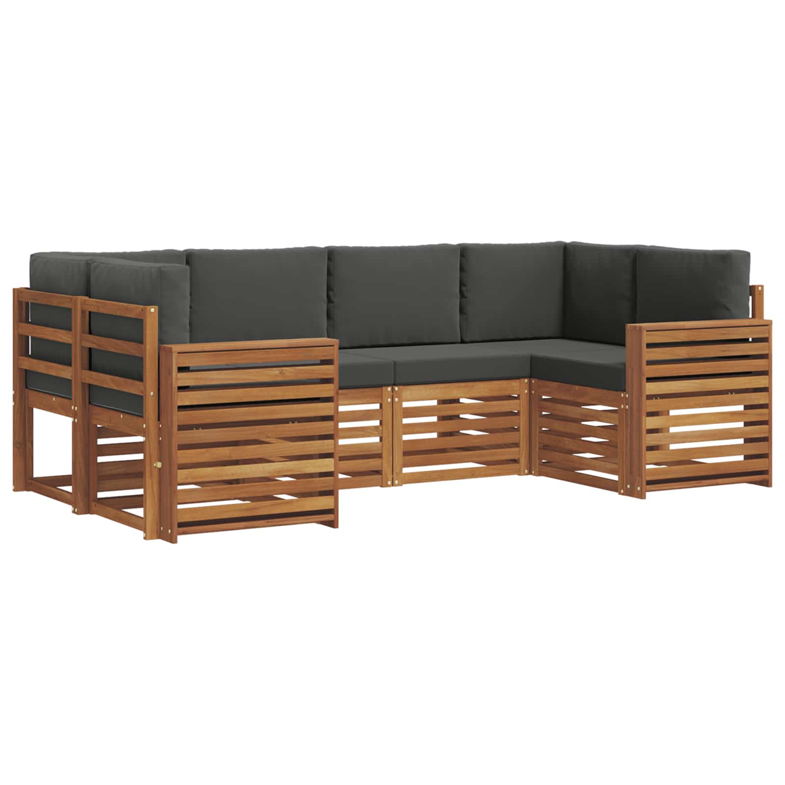 Ensemble de canapés d'extérieur 6 pc Naturel et Anthracite