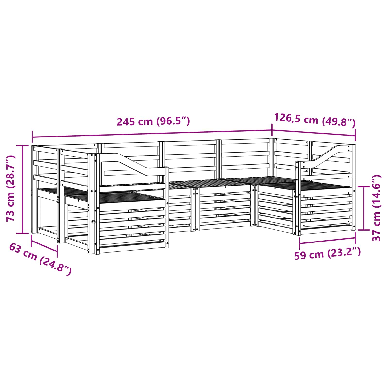 Ensemble de canapé d'angle 6 pcs Naturel - XIOS